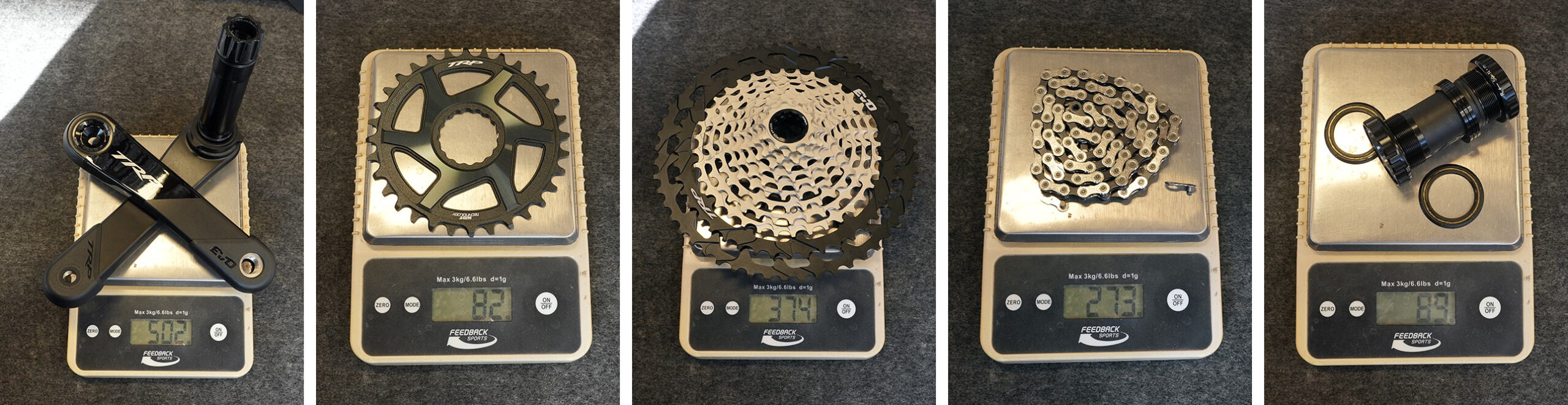 TRP EVO 12 MTB drivetrain actual weights
