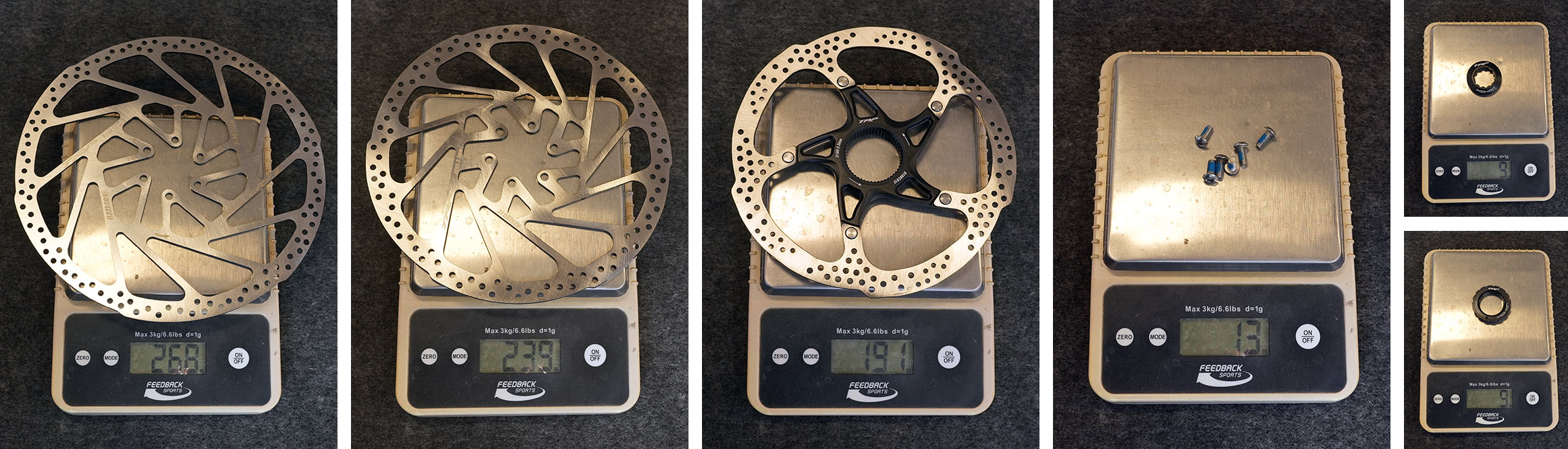 TRP DH EVO MTB brake rotors actual weights