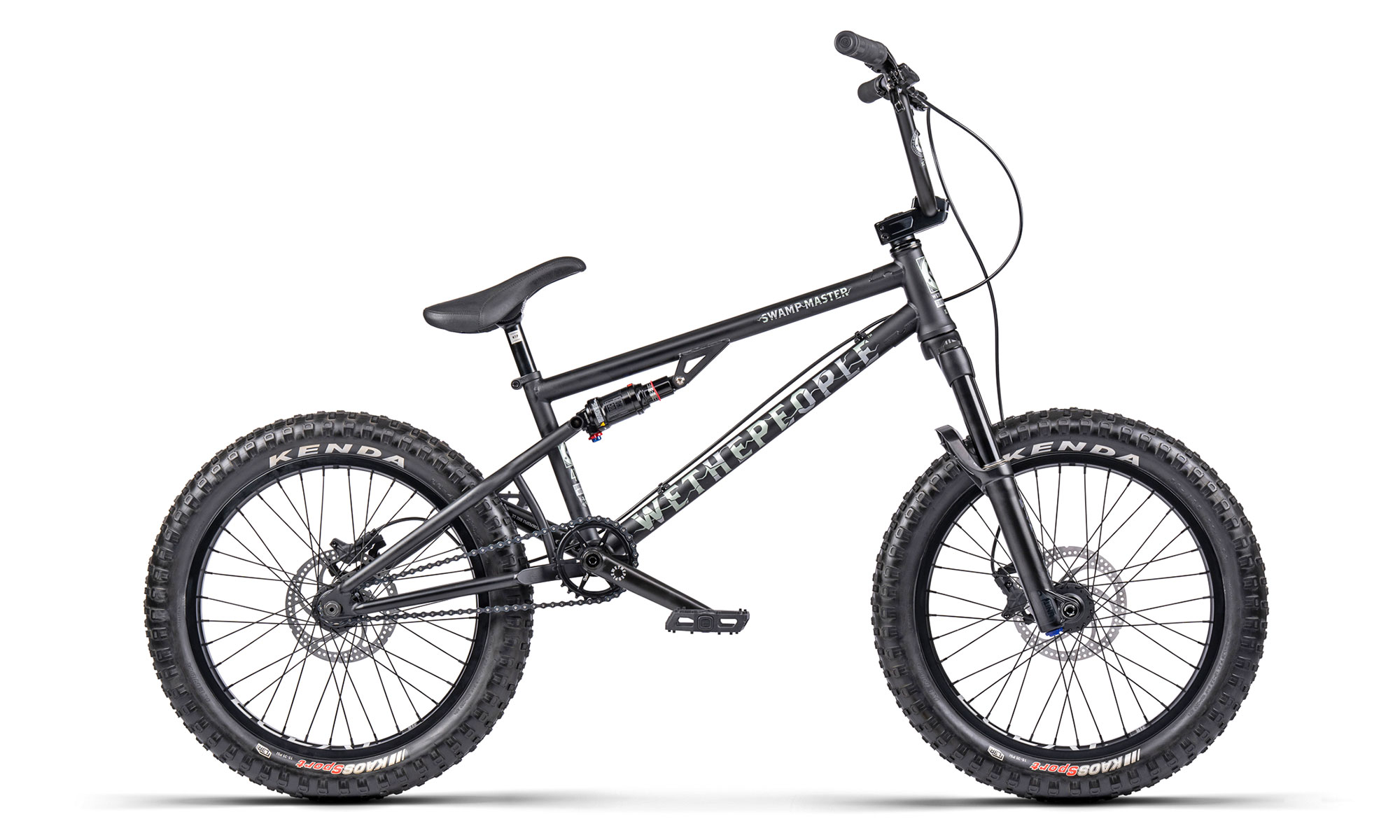 WeThePeople Swamp Master complete bike, 4130 steel full-suspension BMX bike
