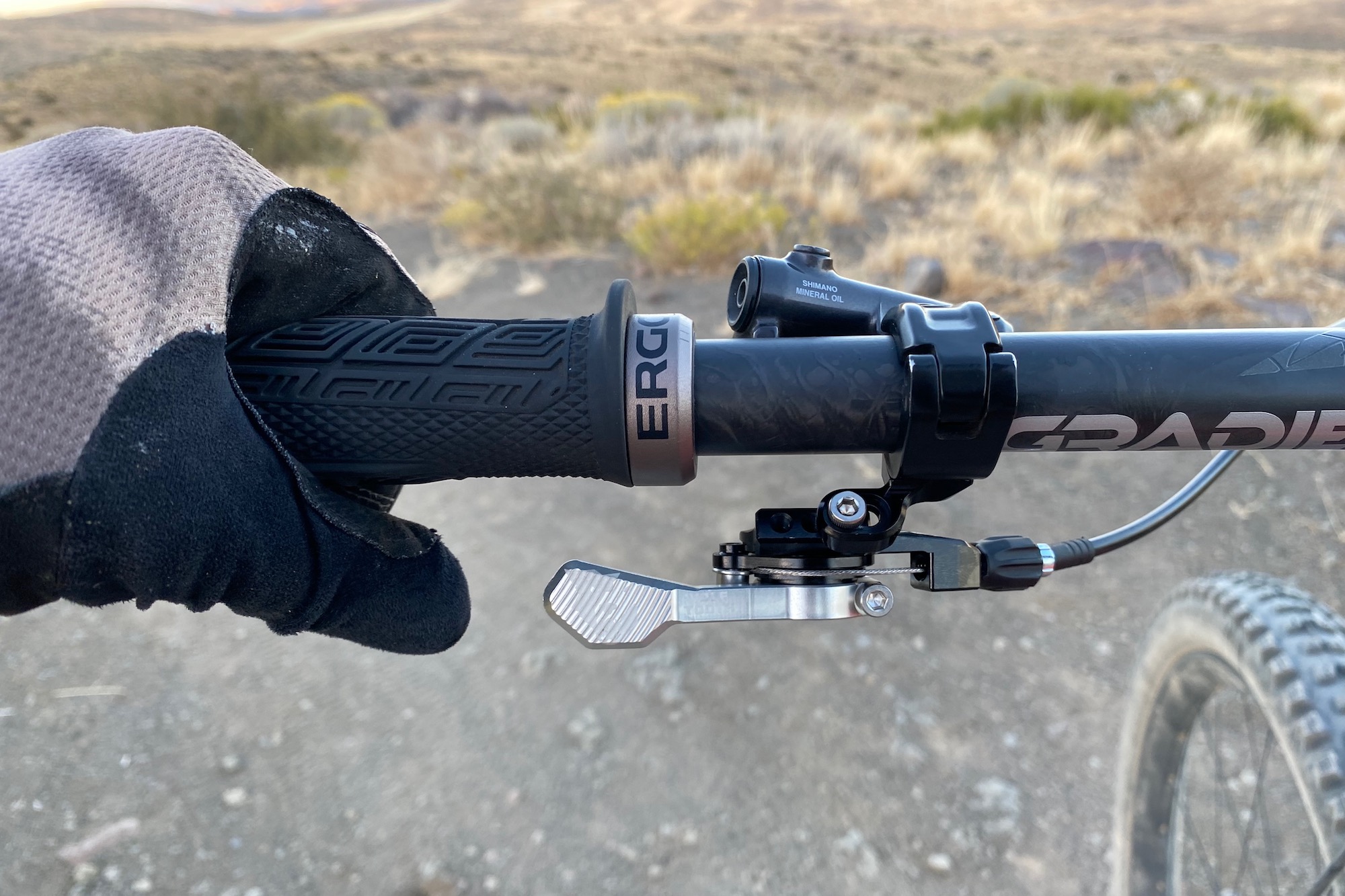 using the wolf tooth remote pro on a bike ride.