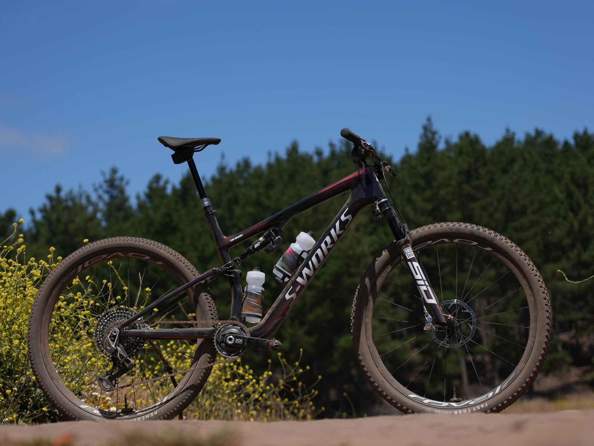 2024 specialized epic 8 s-works xc mountain bike shown from low front side angle