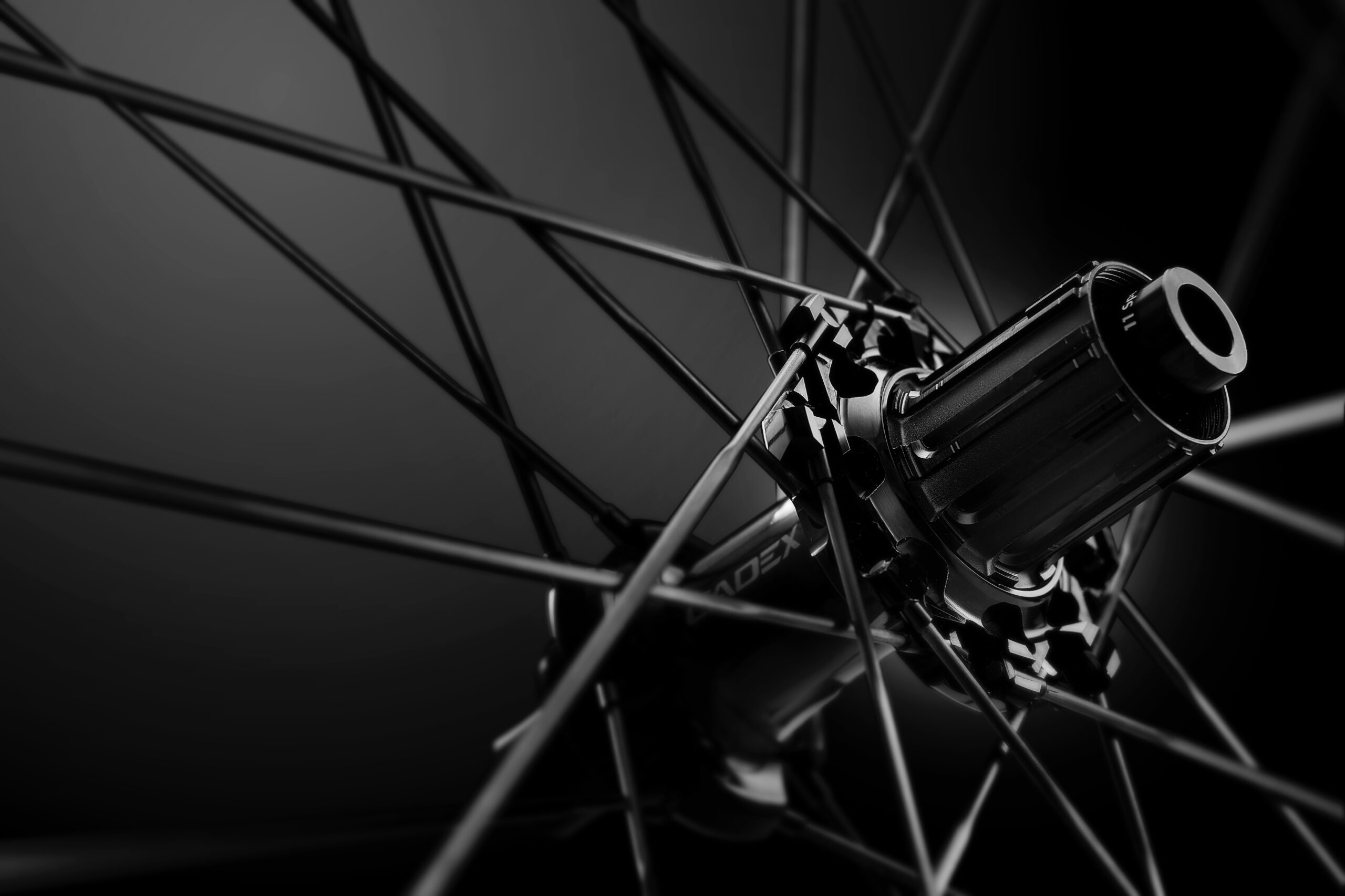 A close look at the rear hub of the Cadex 36 wheels
