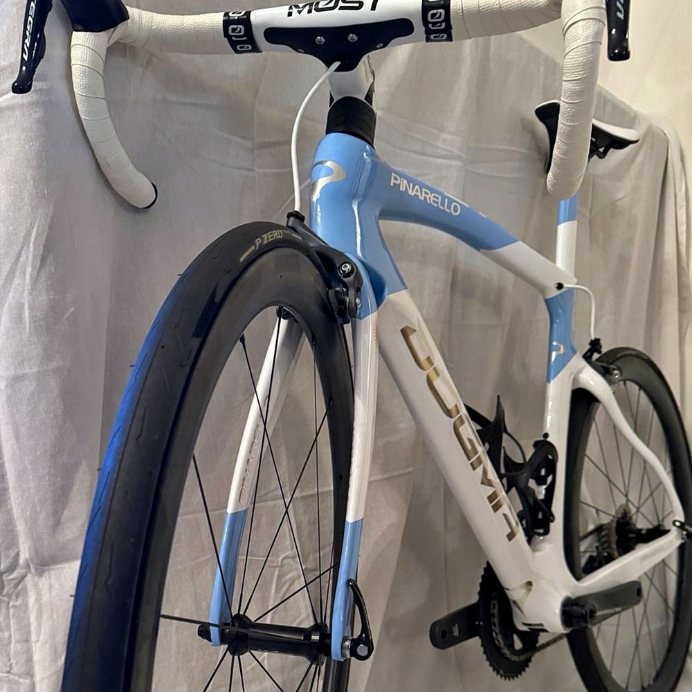 Pope Pinarello Dogma F12 carbon road bike popemobile auction, front end
