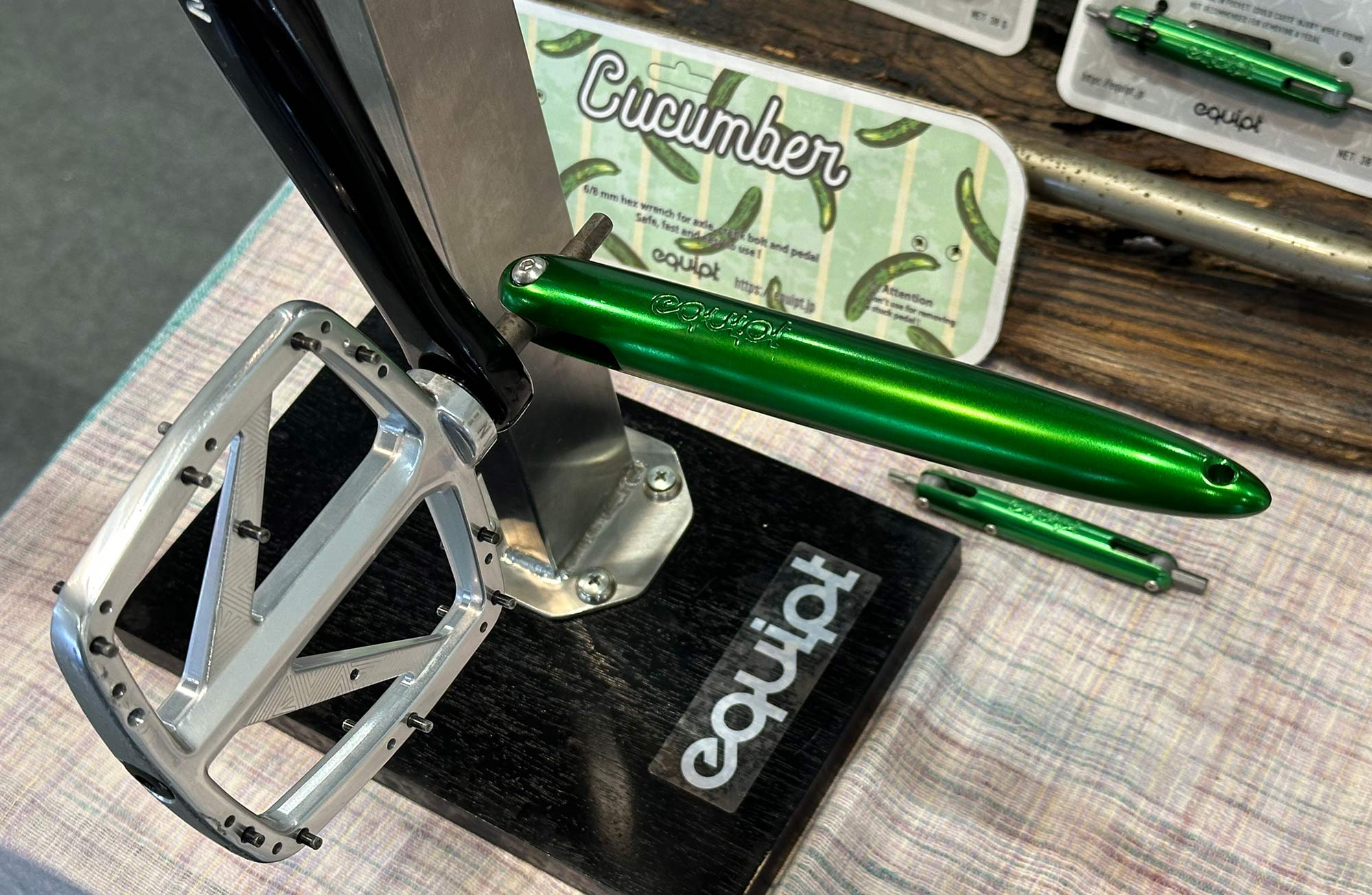 equipt cucumber bicycle pedal tool with flip out 8mm hex bit