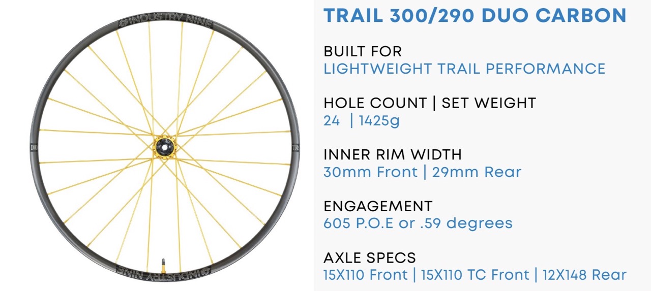 Industry Nine SOLiX M Hubs Traill 300:290 spec sheet