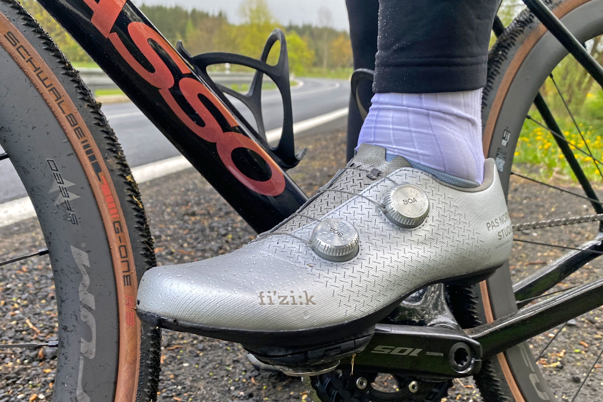 Fizik x Pas Normal Studios Mechanism carbon road shoes, road race-ready