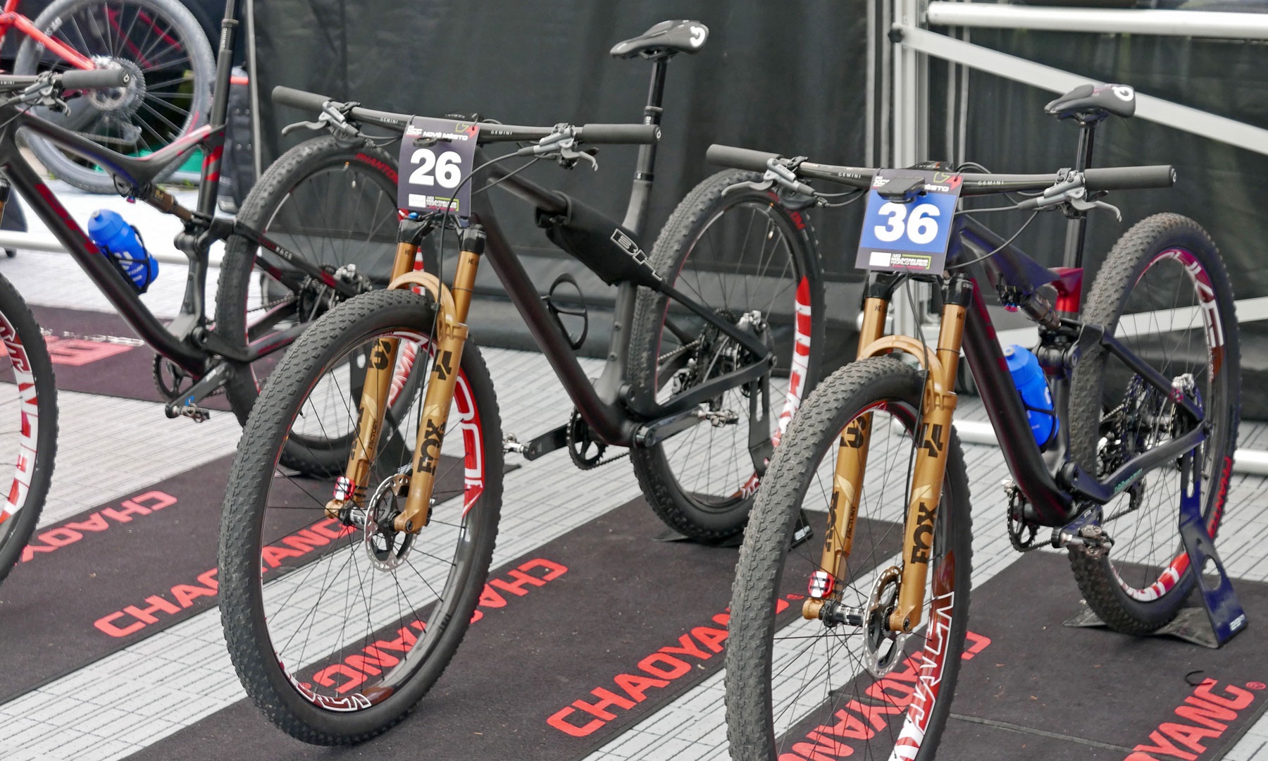BH XC race carbon mountain bike prototype, likely Lynx Evo replacement raced in Nove Mesto World Cup, side by side, old & new