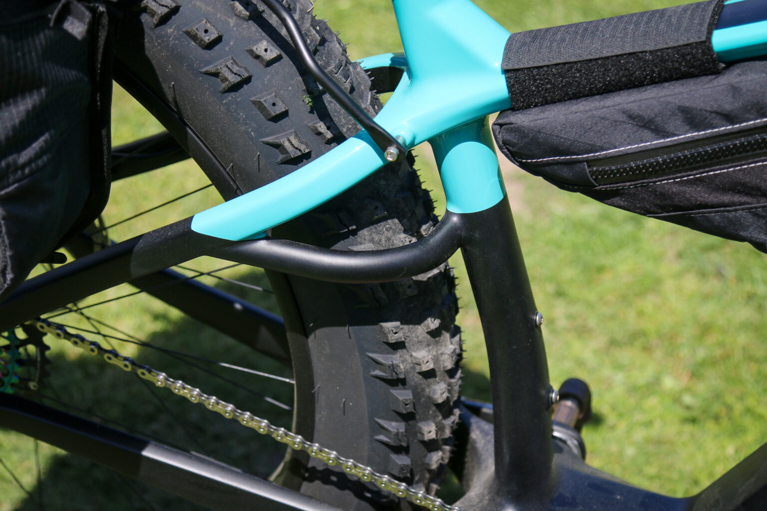 Corvus Akio adventure fat bike Revelate cargo cage pannier prototype