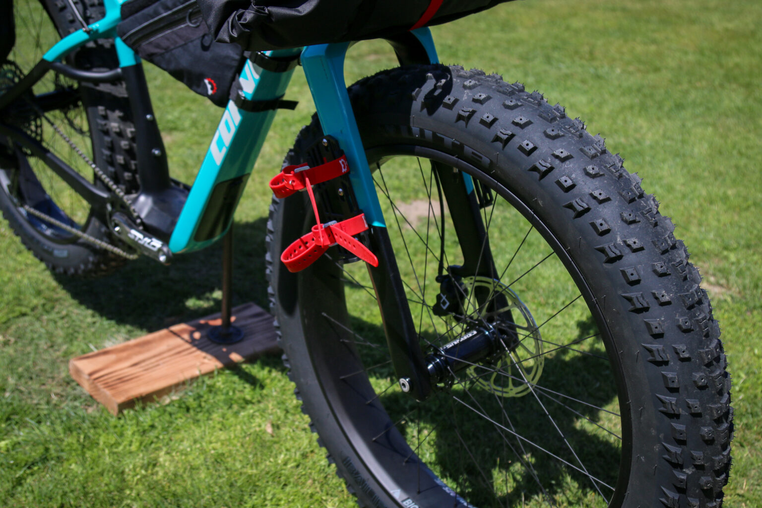 Corvus Akio adventure fat bike Revelate cargo cage pannier prototype