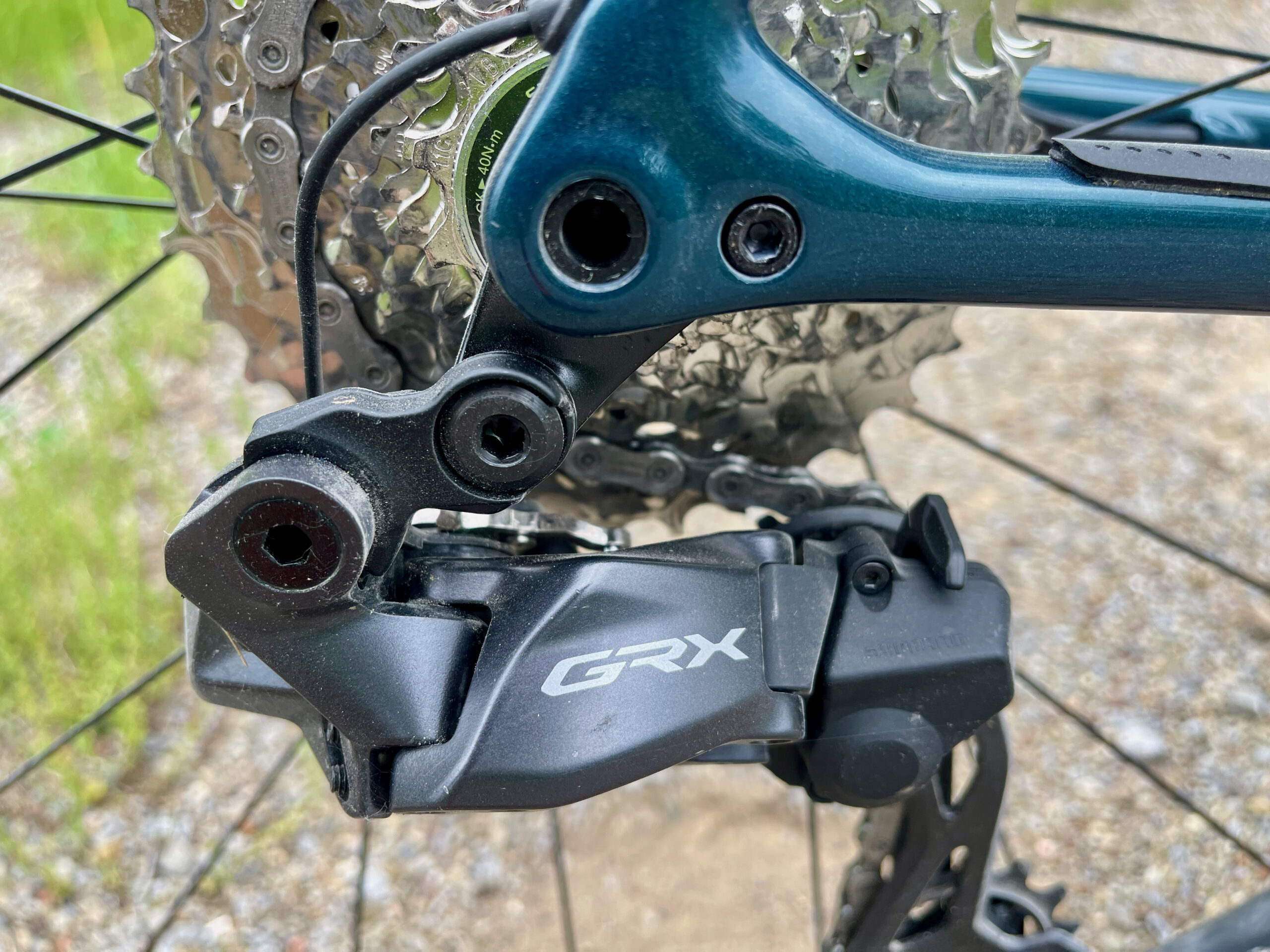 Shimano GRX di2 12-speed close up rear