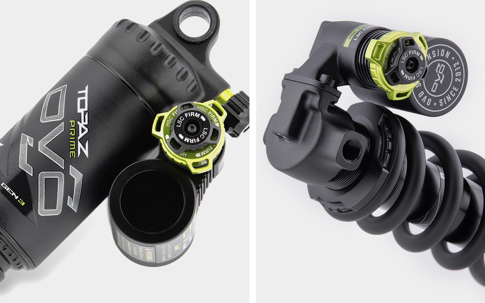CY24 DVO Topaz Prime air and Jade X Prime coil shocks add adjustability, details