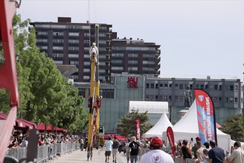 World’s Tallest Rideable Bike Requires a Safety Harness to Ride!