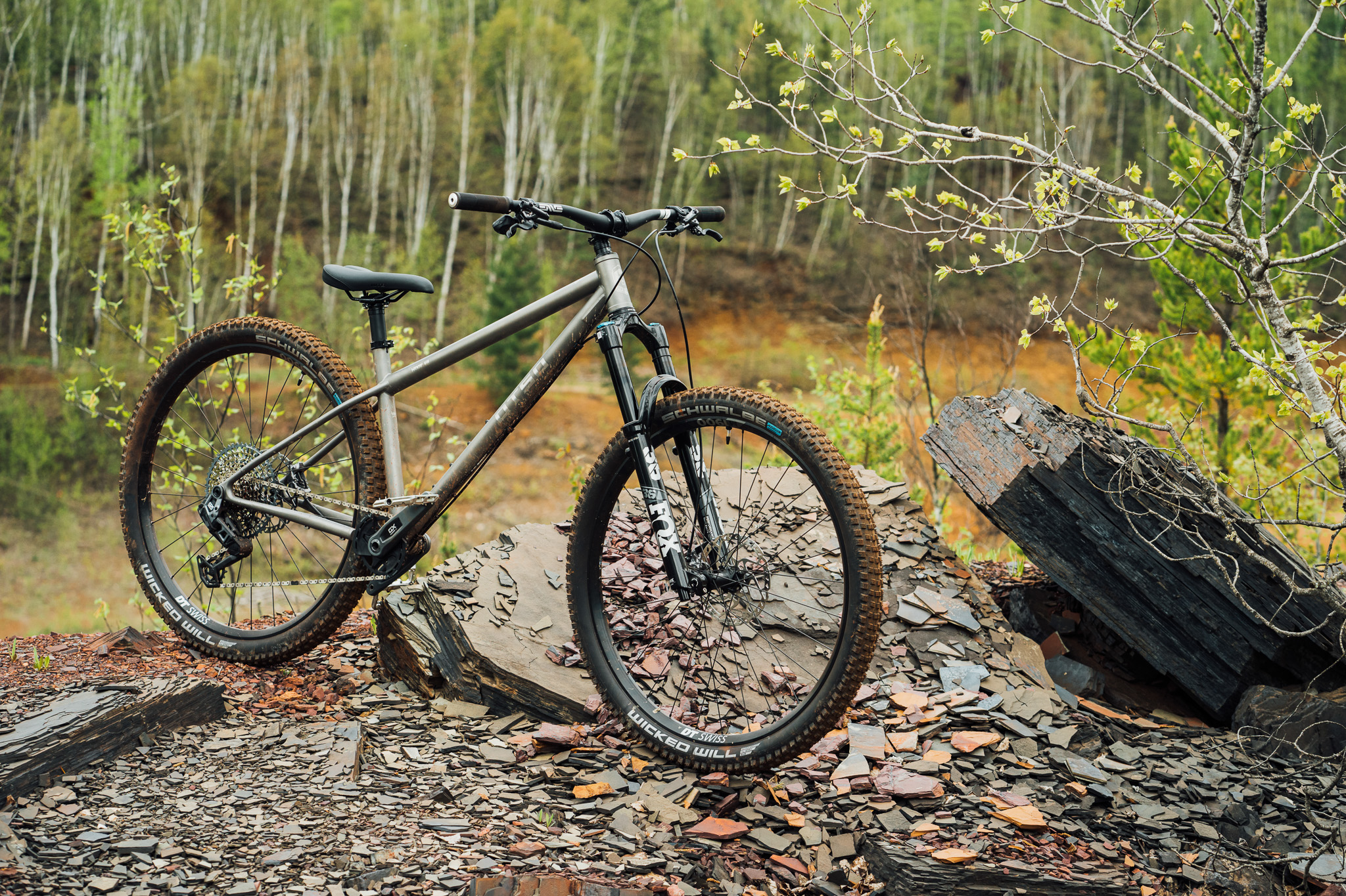 Otso Hoot Ti hardtail in woods