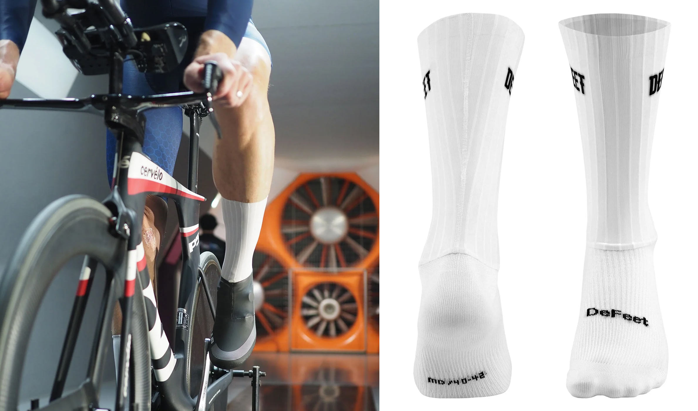 defeet evo jet aero
being tested in the wind tunnel.