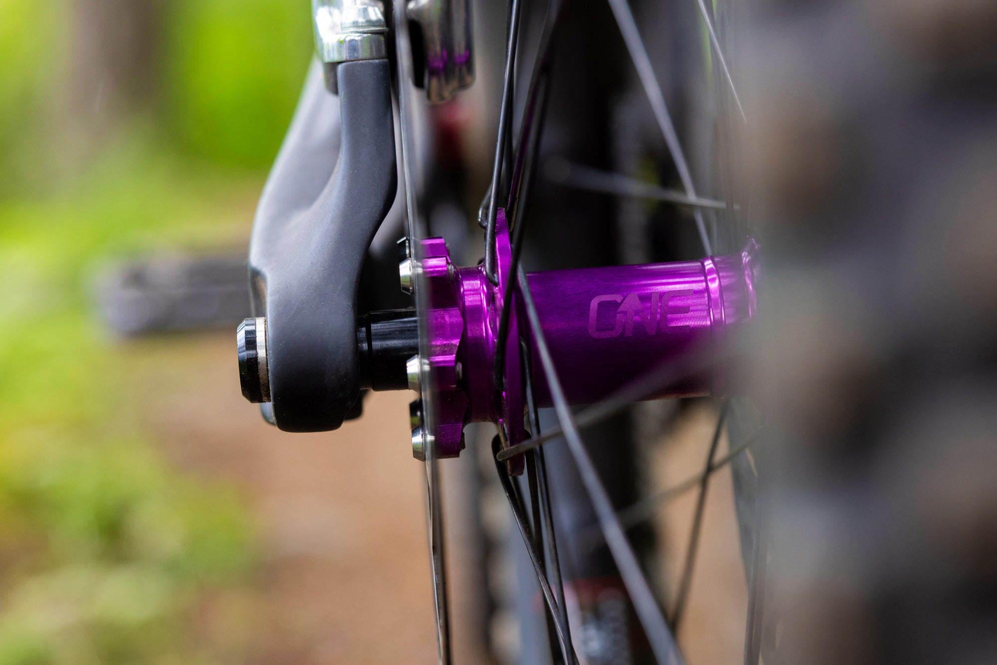 oneup mtb hubs on a bike.