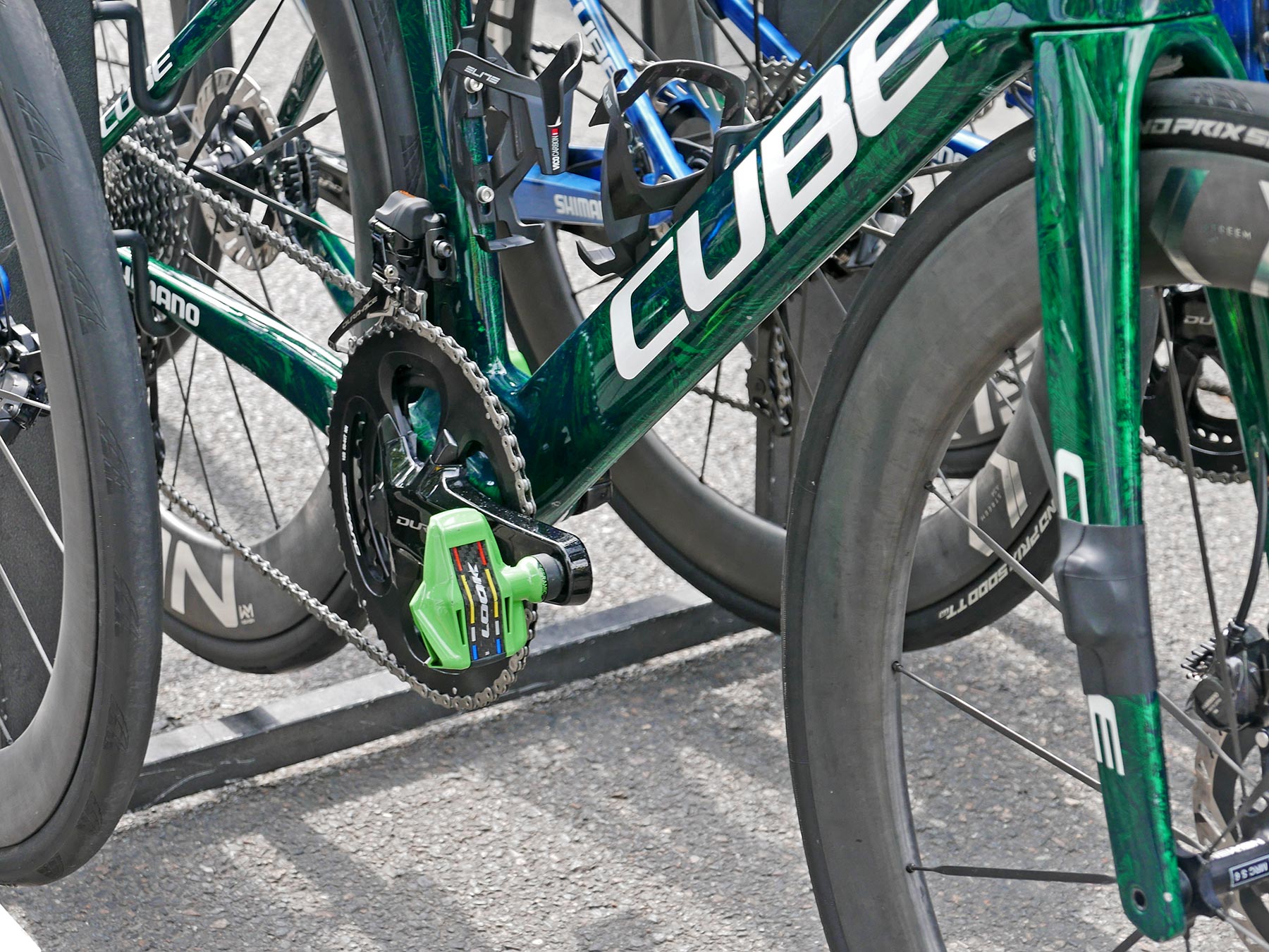 Biniam Girmay 2024 Tour de France Green Jersey winner on Cube Litening Aero TE C:68X aerodynamic road bike, Look Keo pedals