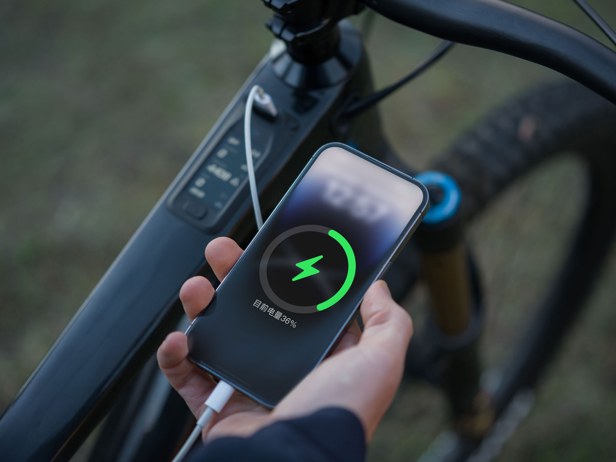 all-new DJI Avinox ebike lightweight drive system full-power motor, phone & GPS device charging built-in