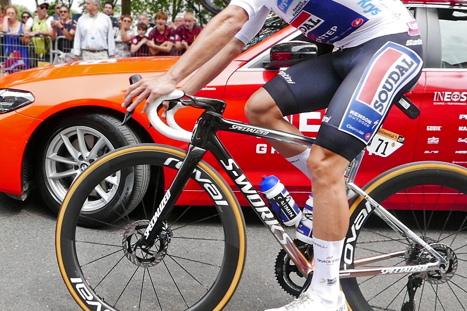 Remco Evenepoel S-Works Tarmac SL8 of the Best Young Rider at the 2024 Tour de France, white jersey winner