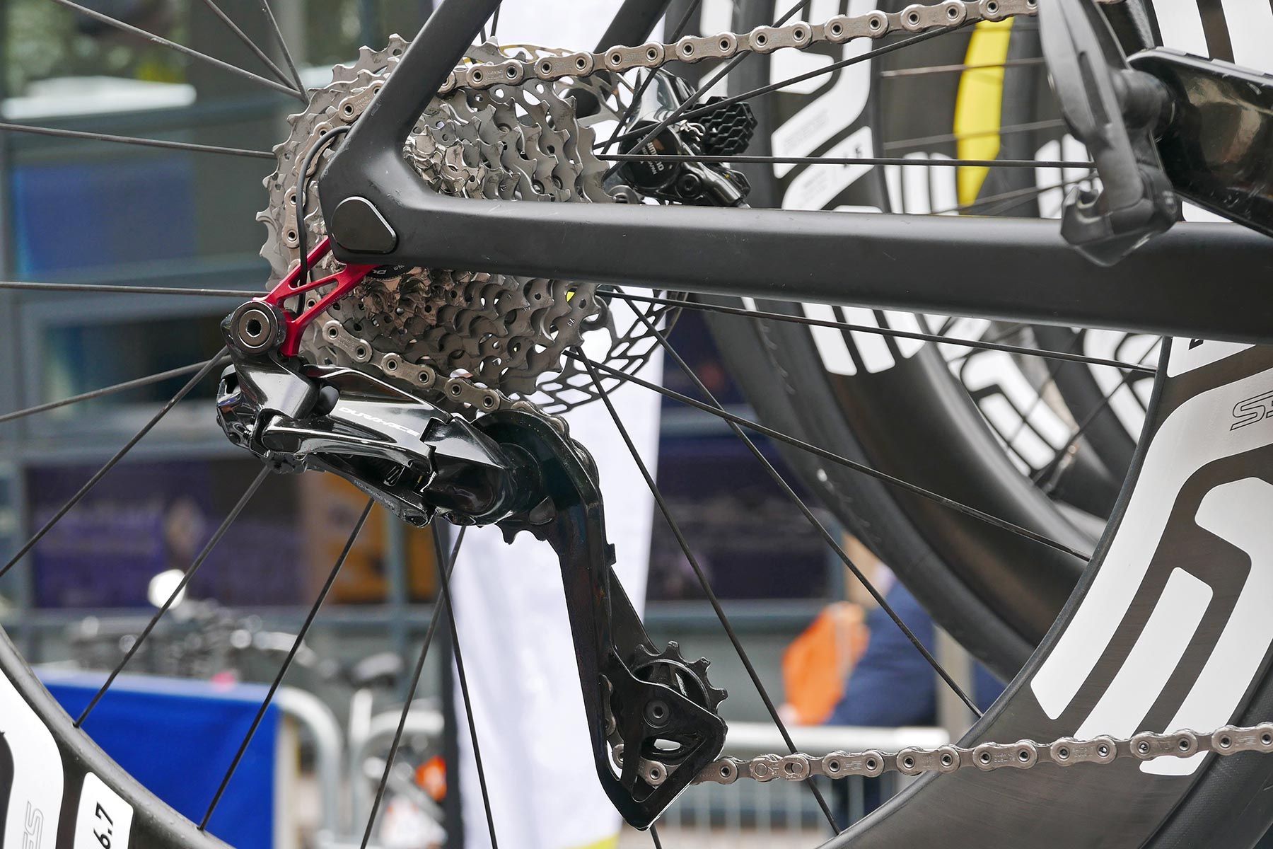 Tadej Pogačar 2024 Tour de France winner, customized Colnago V4Rs road bike, Dura-Ace Di2