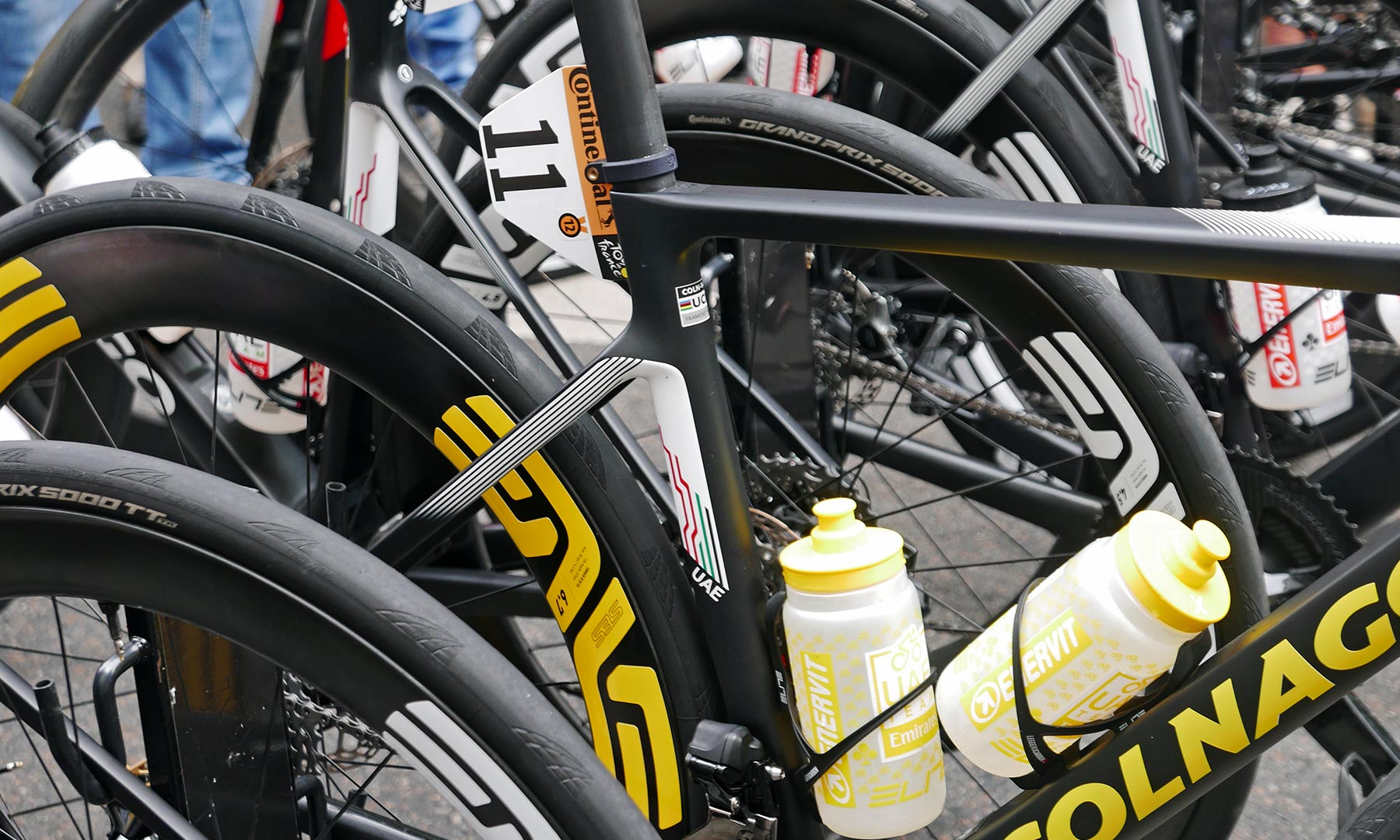 Tadej Pogačar 2024 Tour de France winner, customized Colnago V4Rs road bike, race number #11