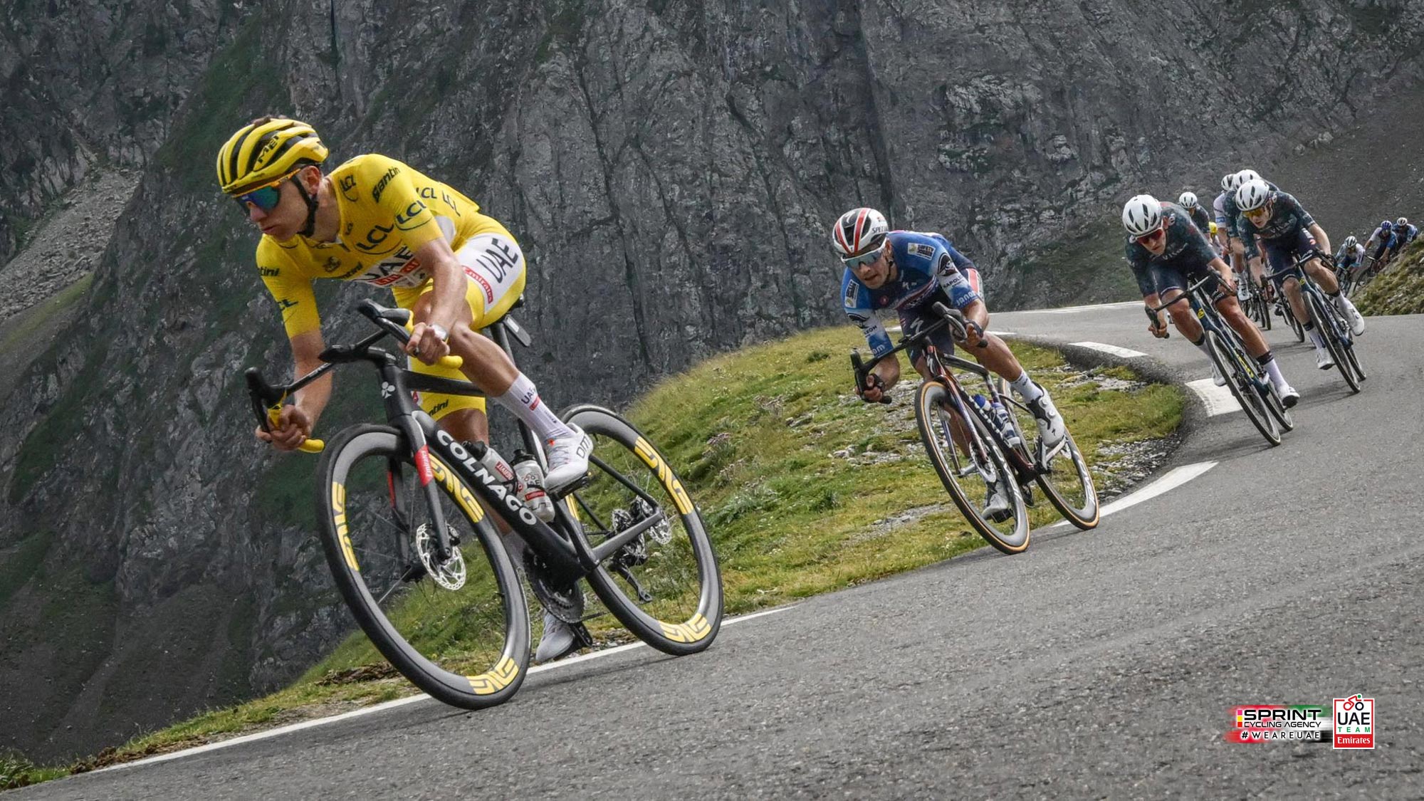 Tadej Pogacar 2024 Tour winner's Colnago V4Rs road bike, riding