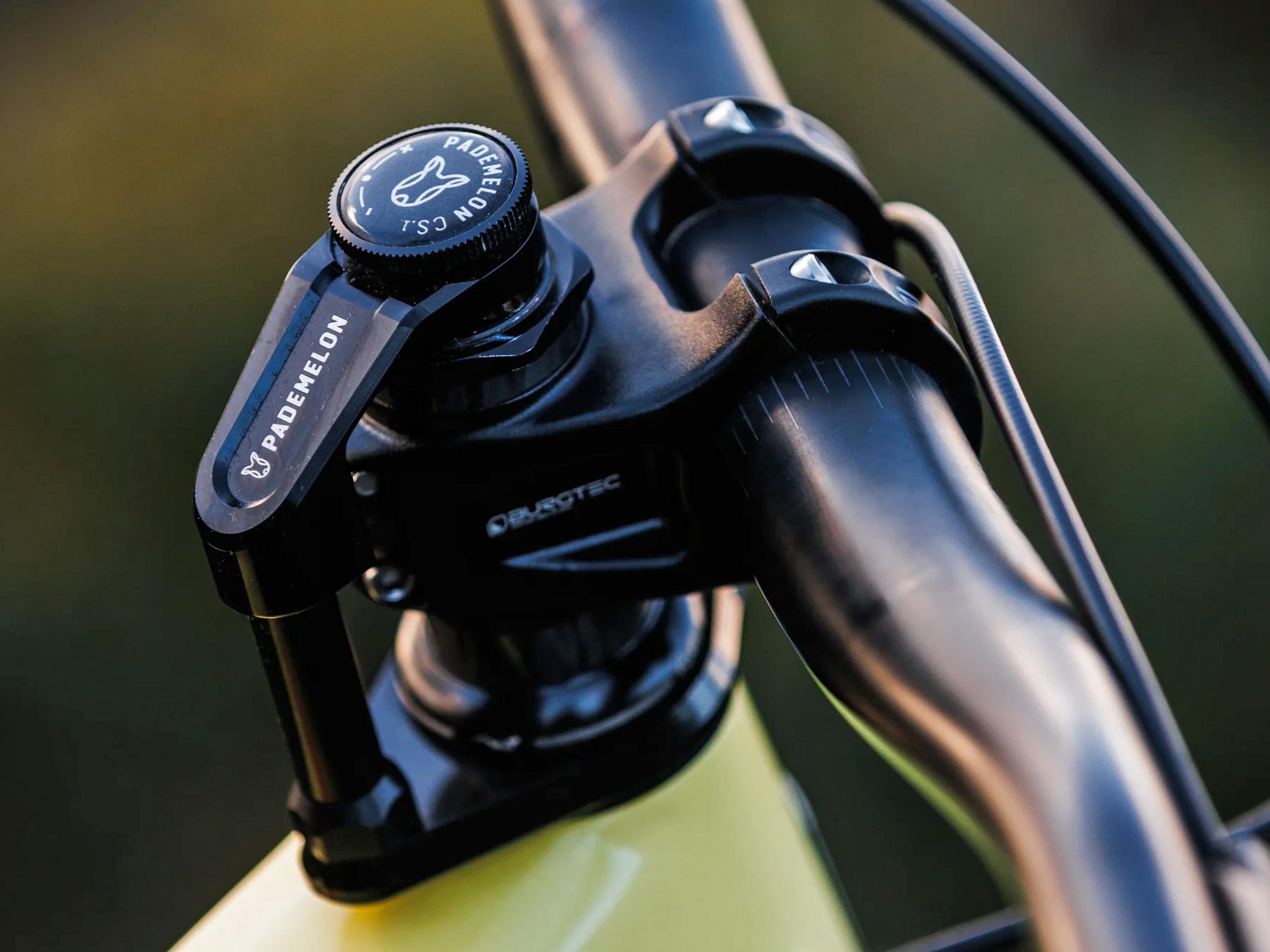 Pademelon CS.1 adjustable hydraulic steering damper, up-close