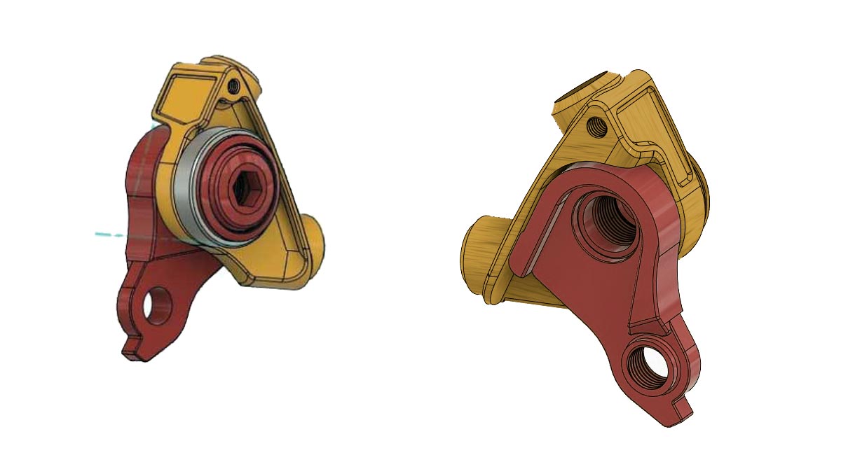 Sour Not-UDH almost universal derailleur hanger Transmission direct mount compatibility for steel bikes, renderings