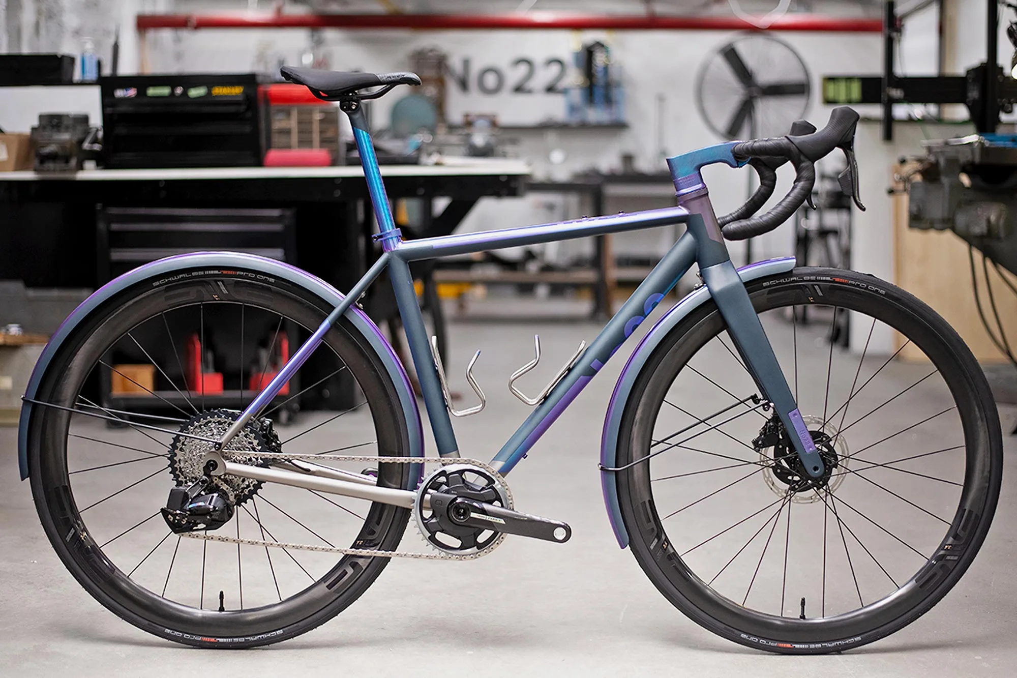 No. 22 full-coverage $1000 custom Titanium bike fenders, all-road bike