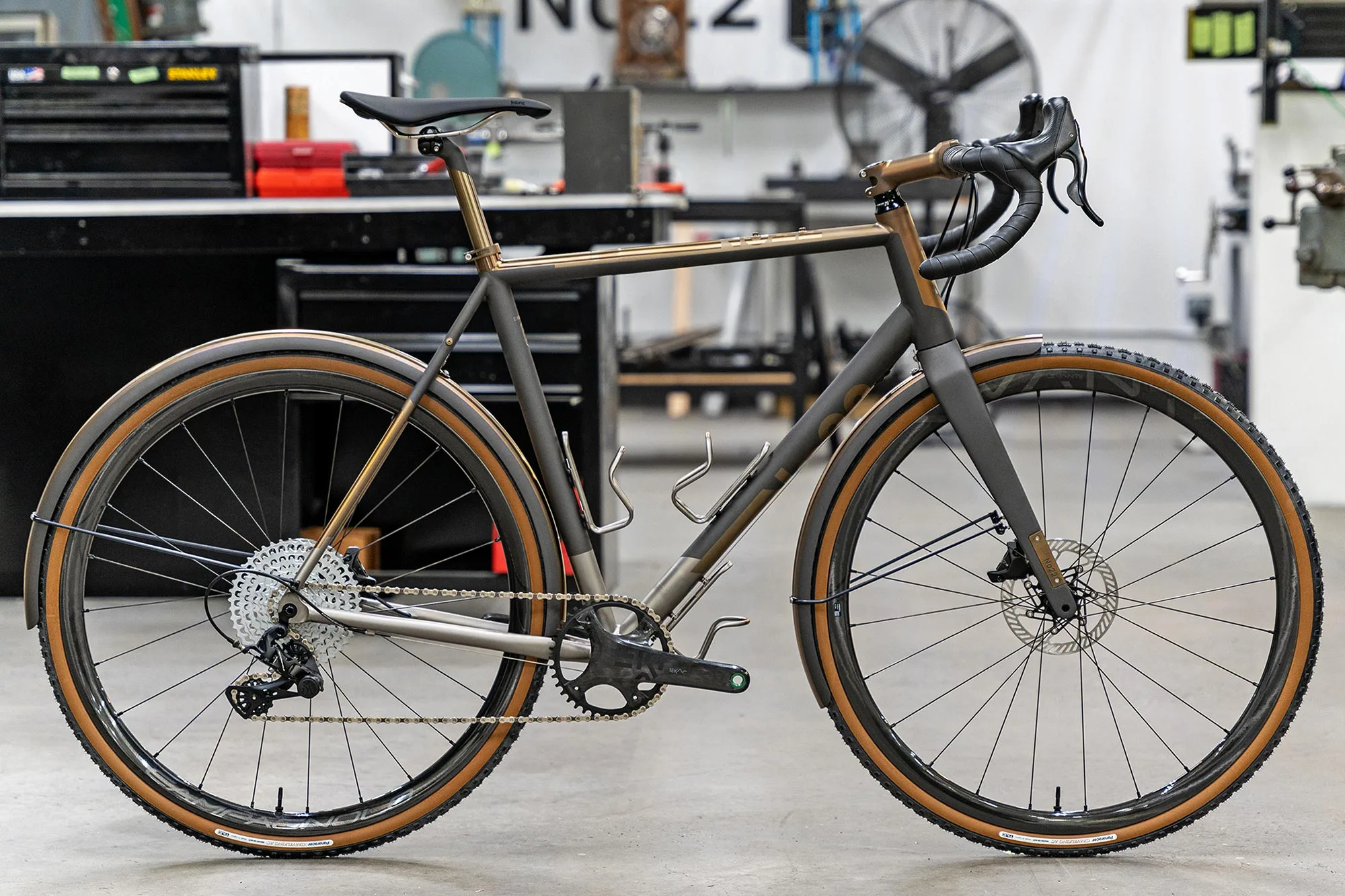 No. 22 full-coverage $1000 custom Titanium bike fenders, gravel bike