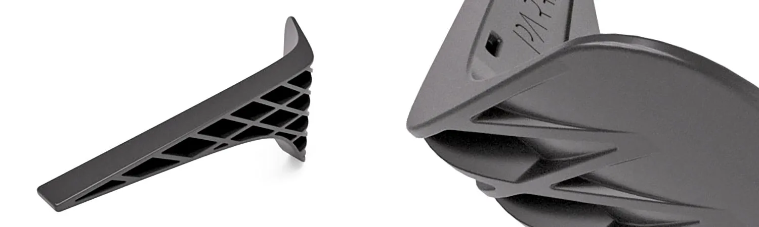 Parrier Derailleur Guard affordable plastic dynamic fin protector, structure details