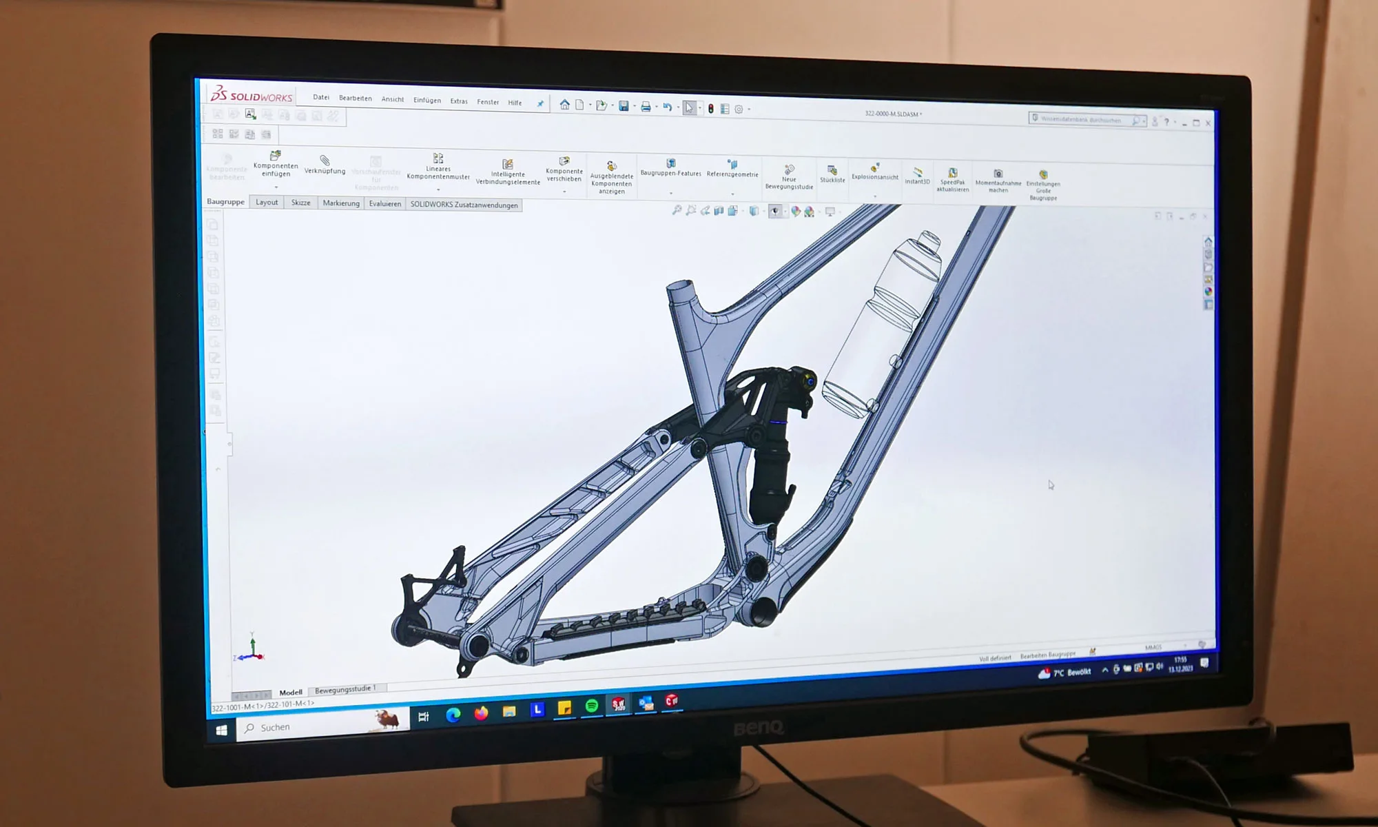 ActoFive Factory Tour: CNC-machined aluminum mountain bikes made-in-Germany, SolidWorks computer model