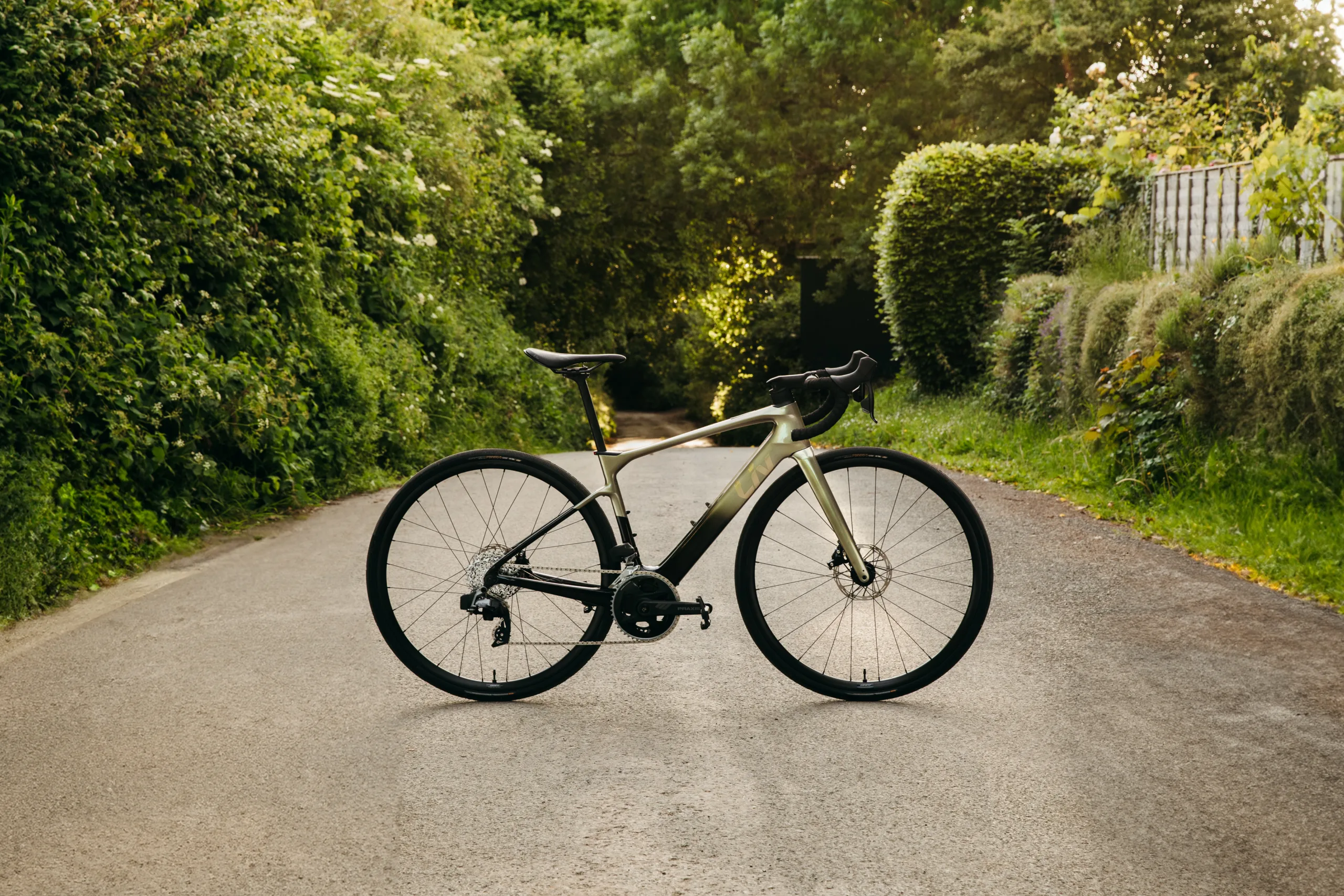 Full bike in the road