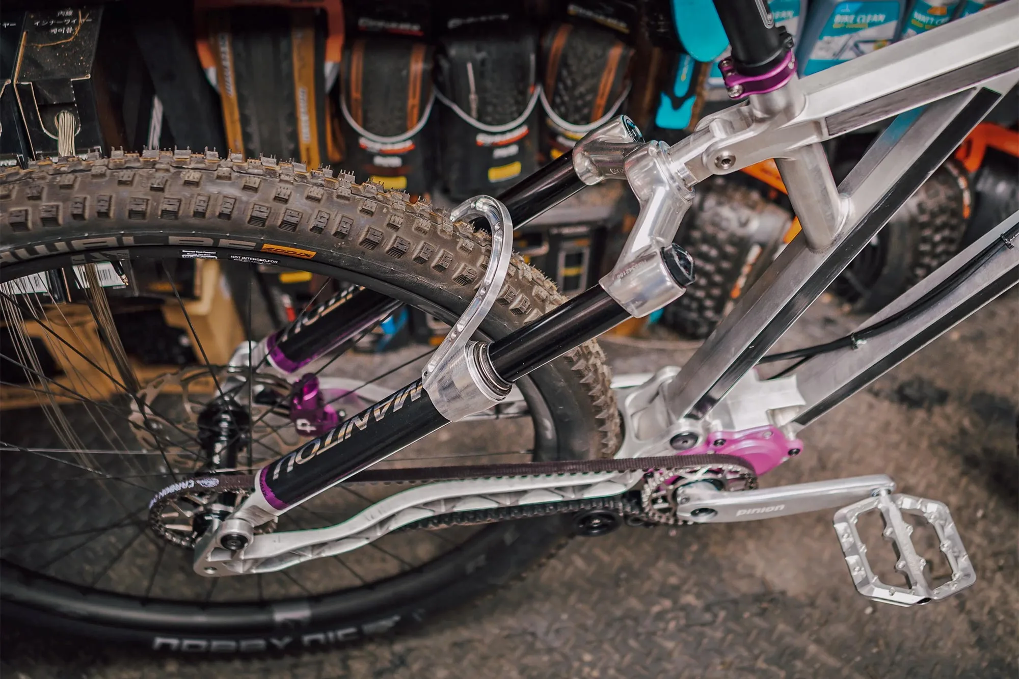 Manitou FS II Future MTB concept project bike prototype built by Gamux around a JUnit fork, rear end detail