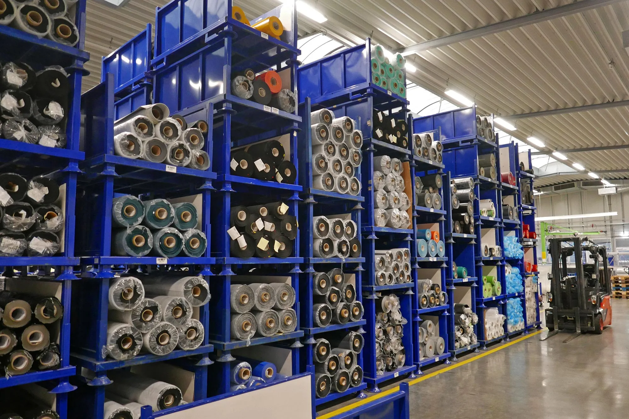 Ortlieb Factory Tour: Made-in-Germany waterproof cycling bags, rolls of fabric