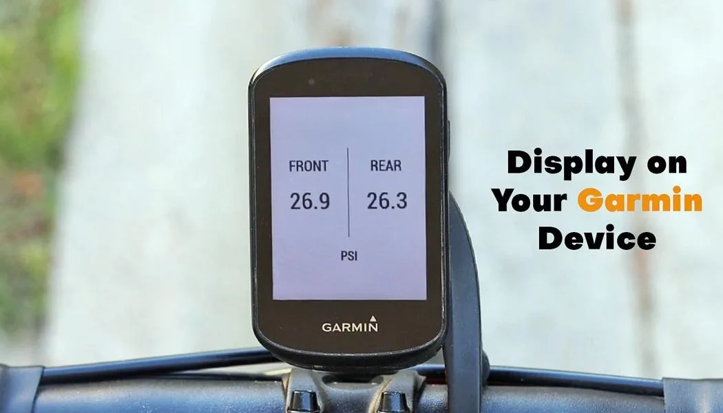 Outrider TPMS, a lightweight affordable bicycle bike tire pressure monitoring sensor solution, liver pressure display on Garmin cycling compouter