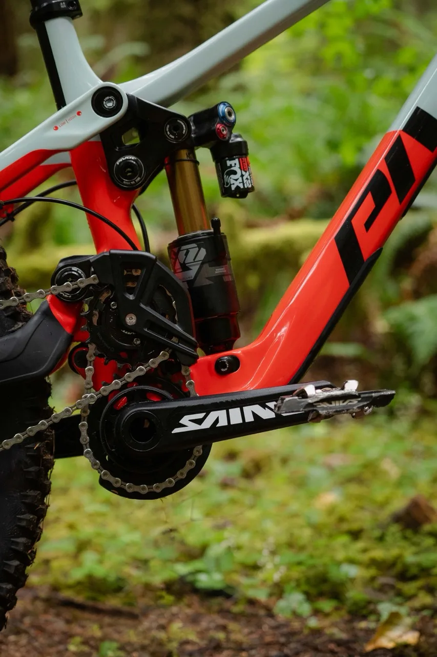 Pivot Phoenix Downhill bike details in the wild