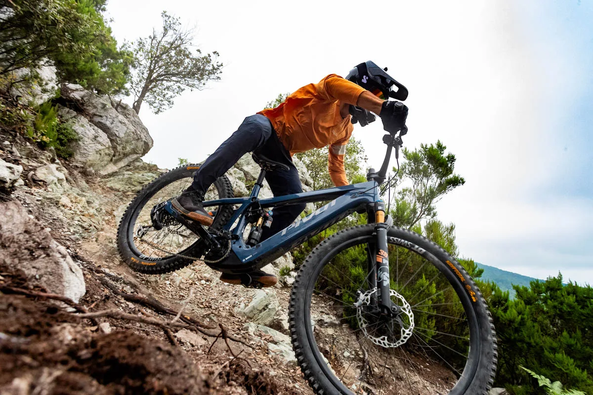 2025 Pivot Shuttle LT, rider, descending