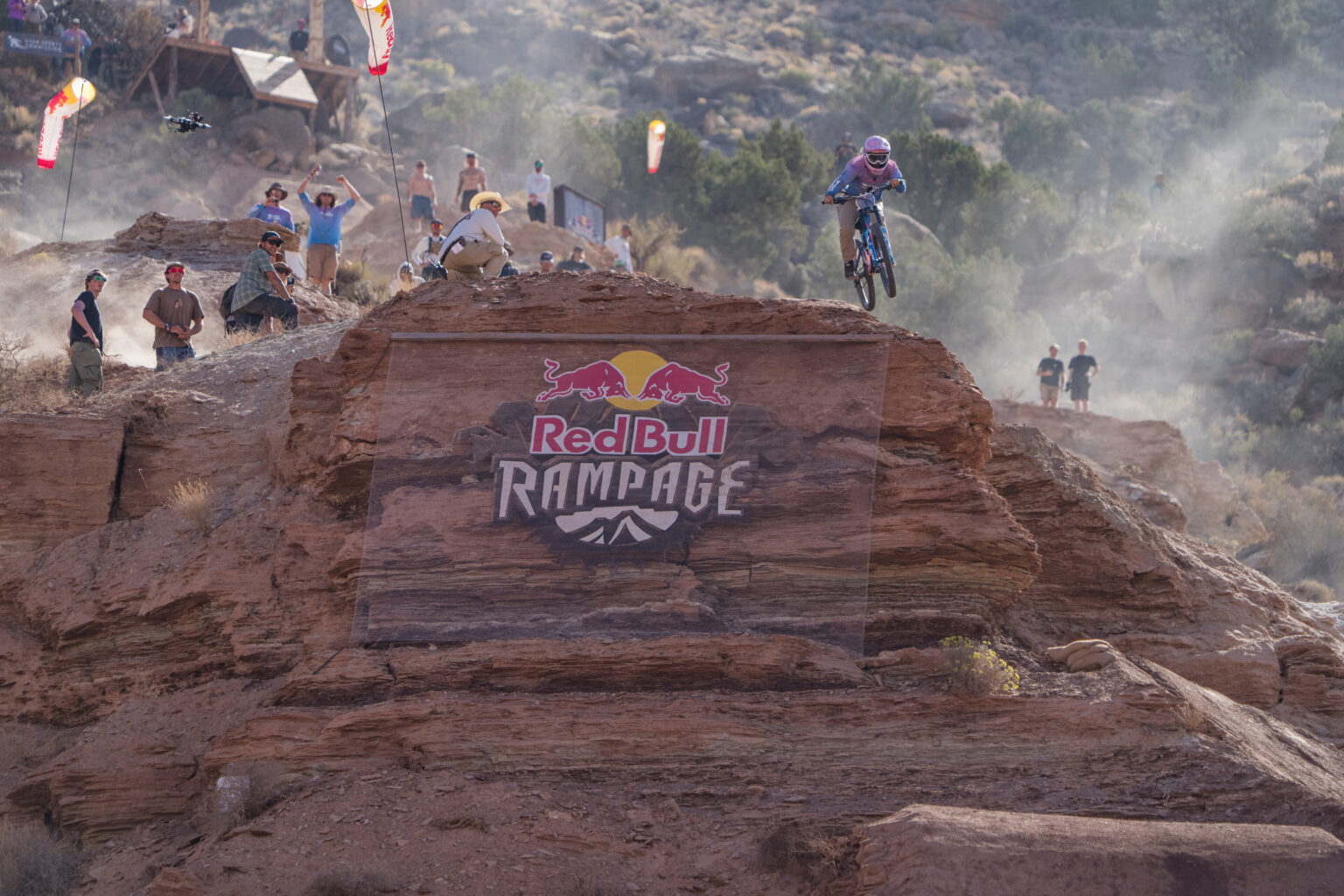 Robin Goomes rides during the women’s final at Red Bull Rampage in Virgin, Utah, USA on October 10, 2024. // Christian Pondella / Red Bull Content Pool // SI202410110075 // Usage for editorial use only //