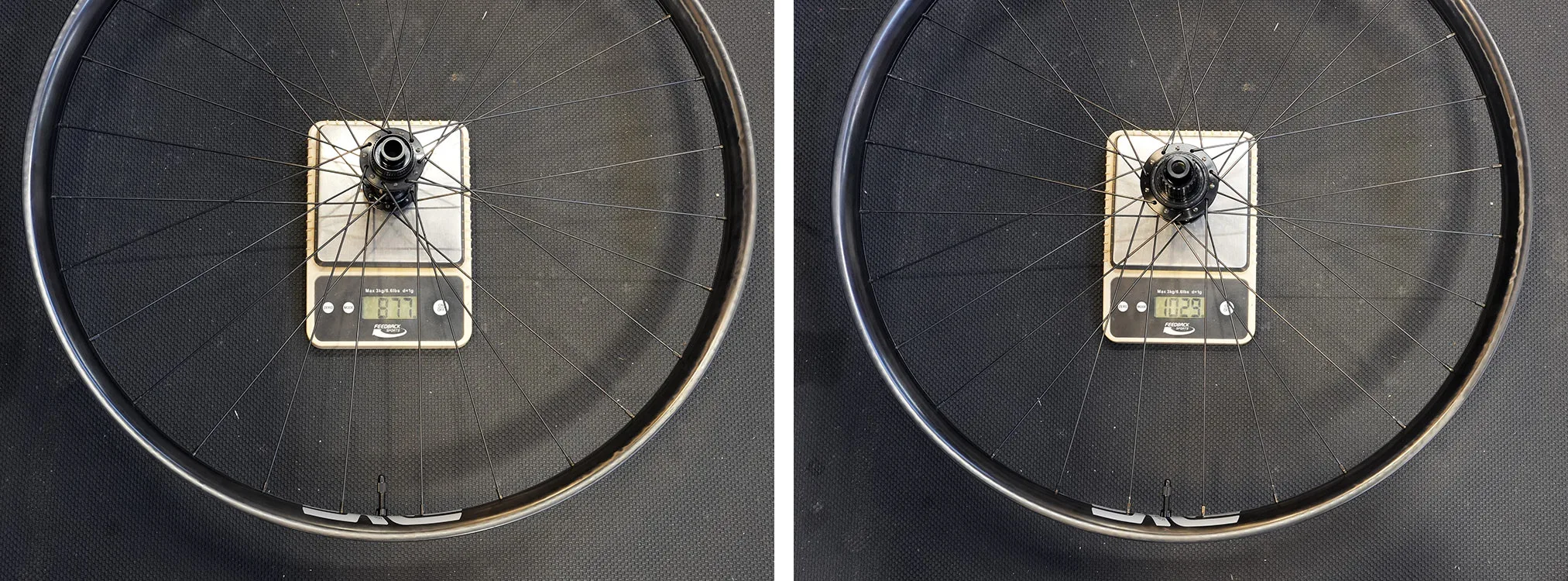 actual weights of ENVE AM30 mountain bike wheels.