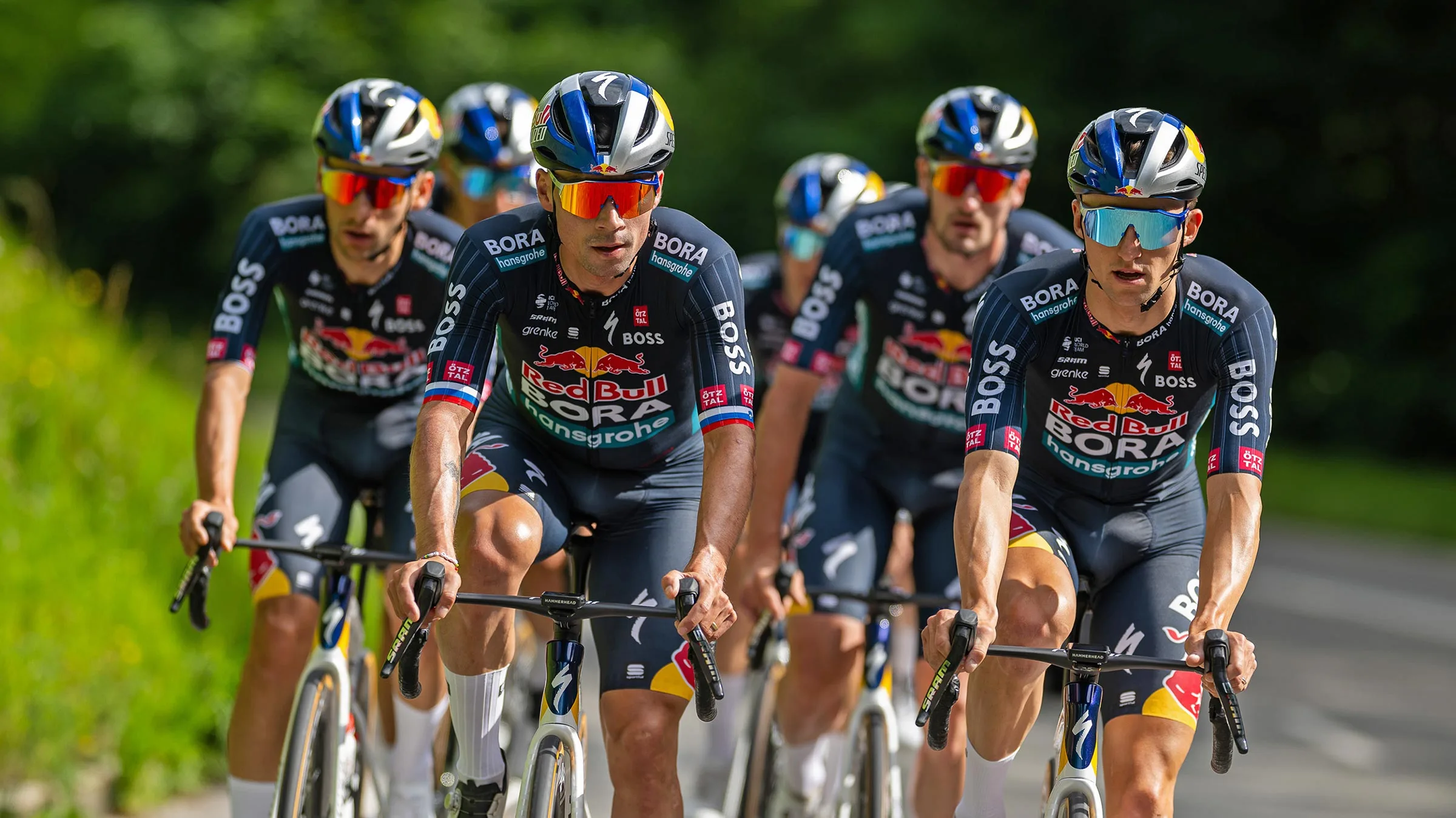 KOO HYPE extra ventilated cycling sunglasses on Red Bull Bora HansGrohe team riders