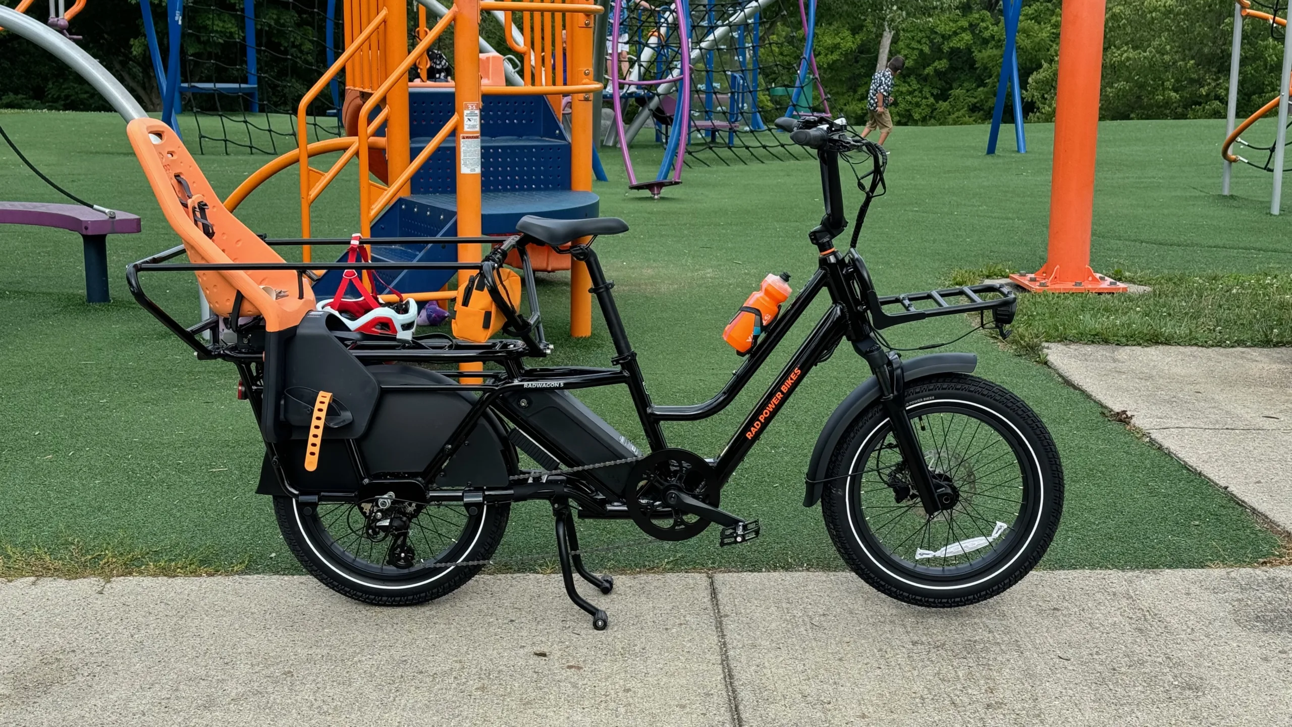Rad Power RadWagon 5 at playground