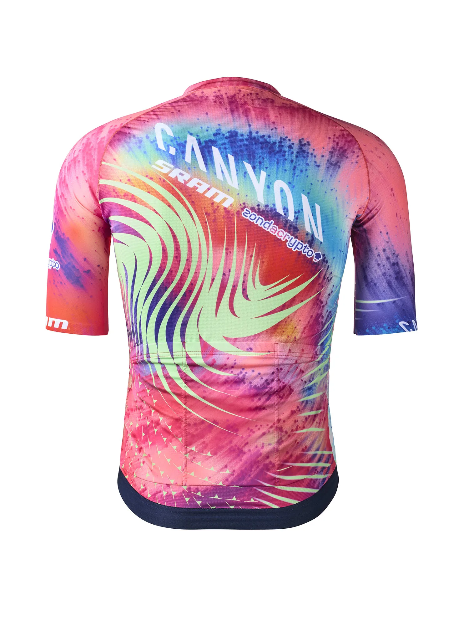 2025 Canyon-SRAM ZondaCrypto colorful new pro cycling team kit, men's jersey rear