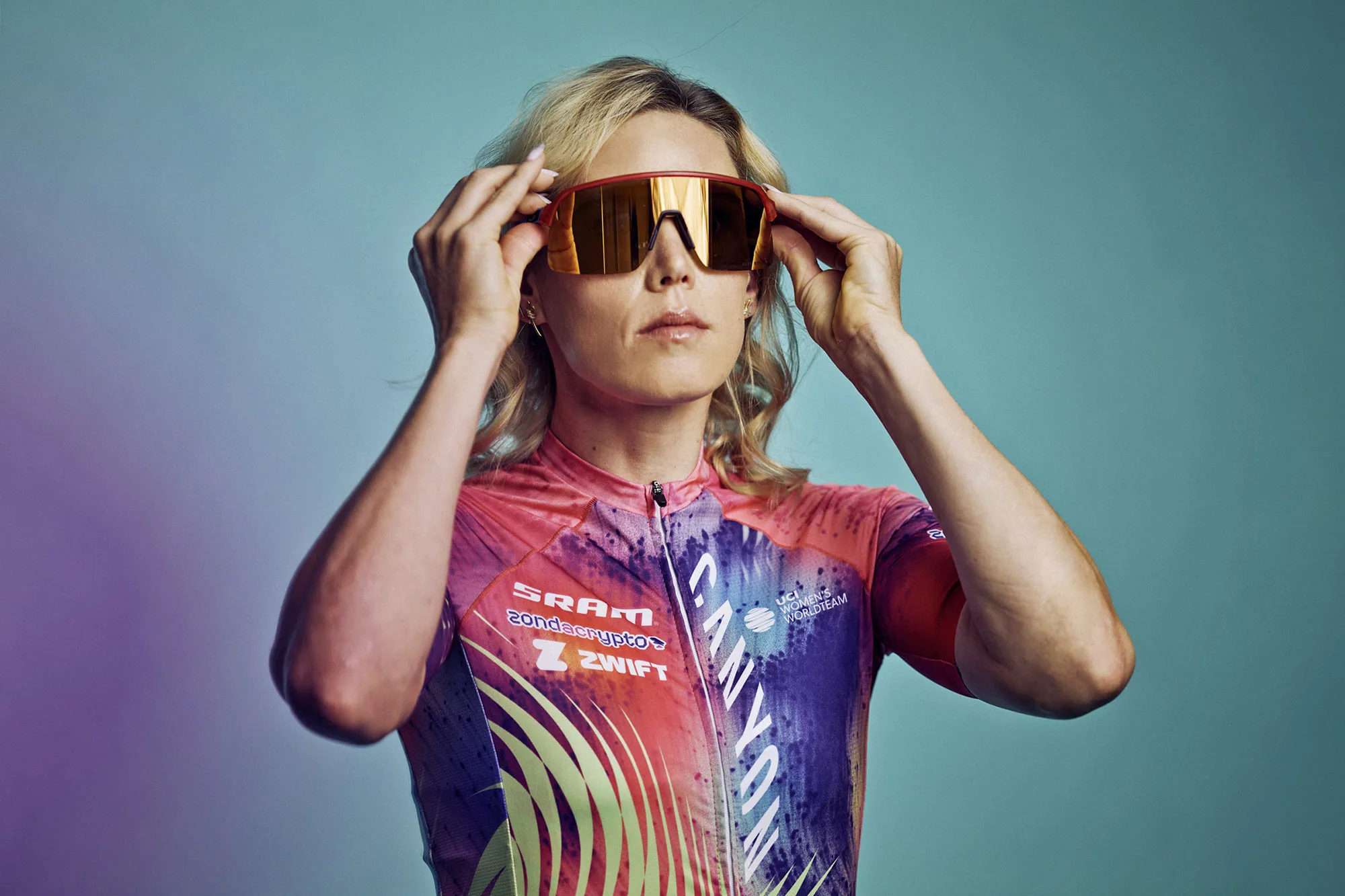2025 Canyon-SRAM ZondaCrypto colorful new pro women's cycling team kit, too cool