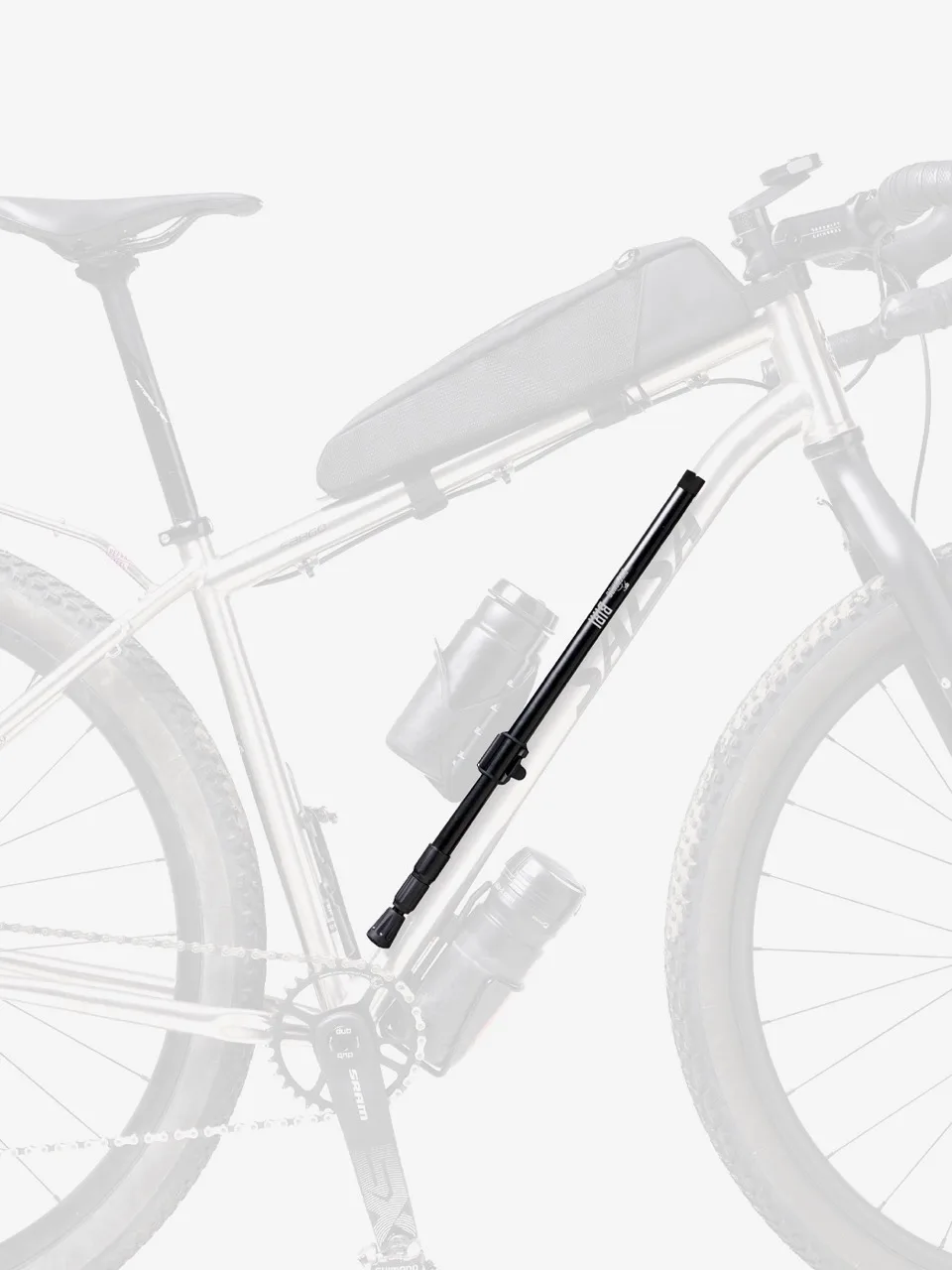 Bikerando Biri Bike Stand attached to bike