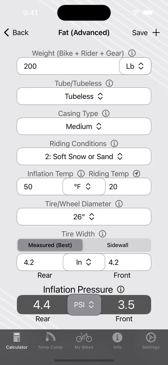 Wolf Tooth Tire Pressure Calulator App fat advanced