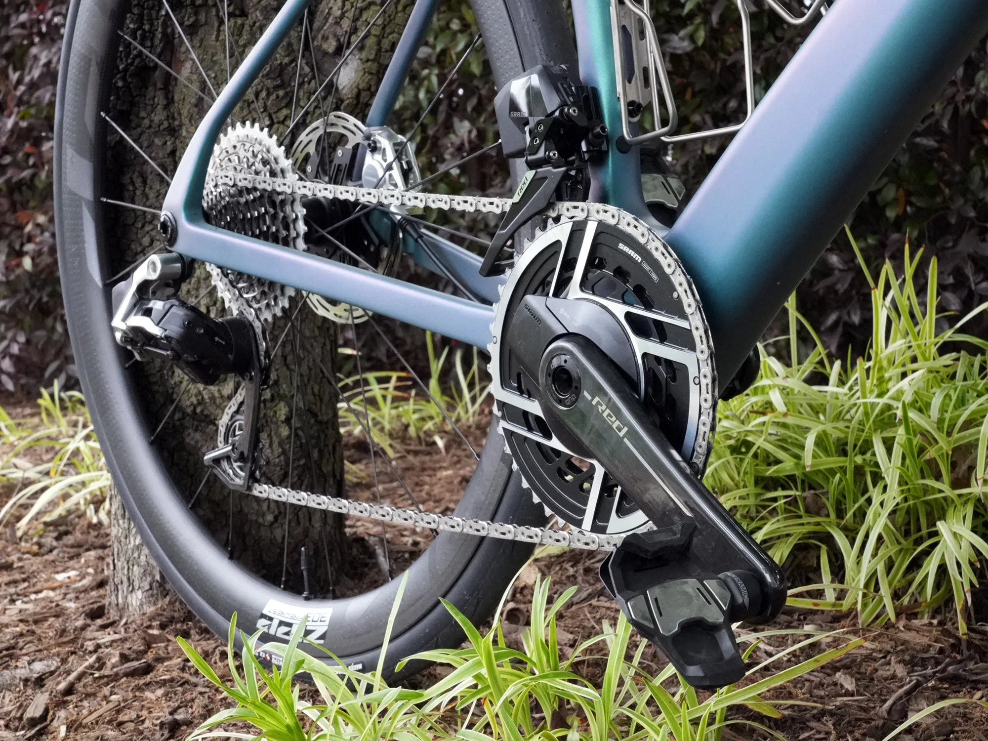 closeup details on new sram red axs E1 components.