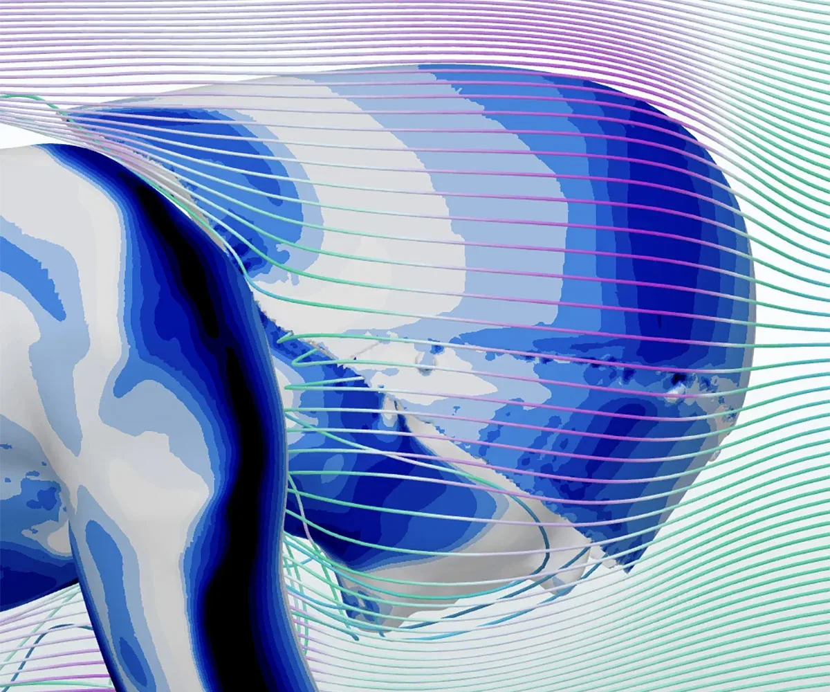 Ekoi Pure Aero TT helmet designed by AI, fastest time trial & triathlon aerodynamics, CFD airflow