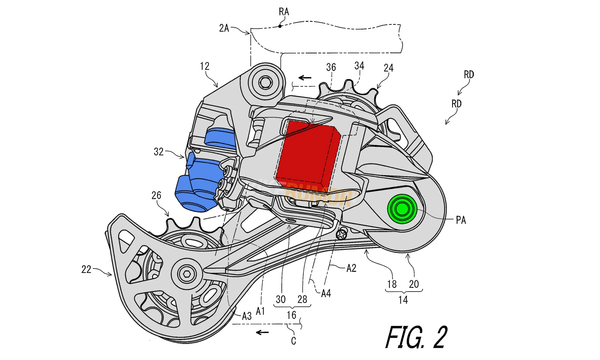 next-gen Shimnao XTR Di2 Patent Patrol, rear derailleur