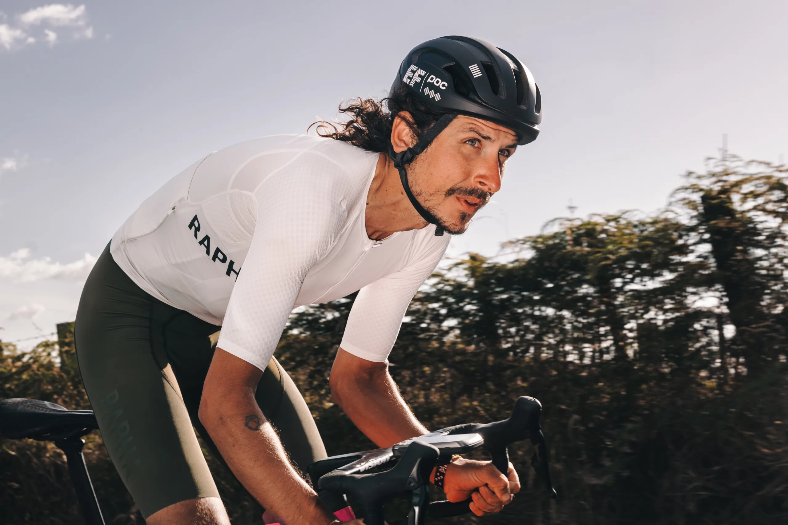 Rapha Pro Team Bib Shorts III out of the saddle