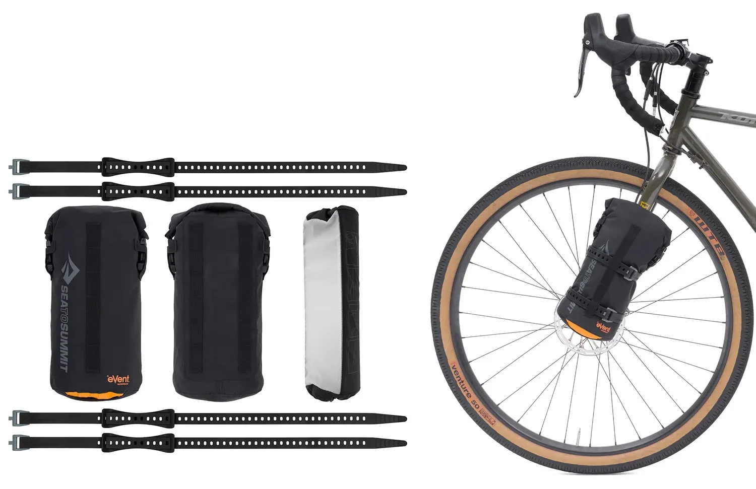 parts laid out for sea to summit telos tr2 bikepacking tent.